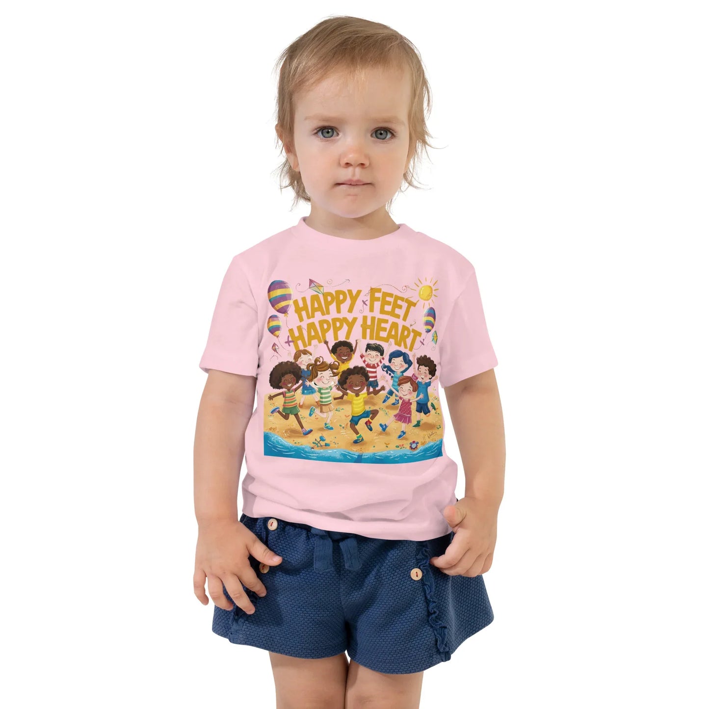 Toddler Short Sleeve Tee | Happy Feet Happy Heart - AwRans Clothing