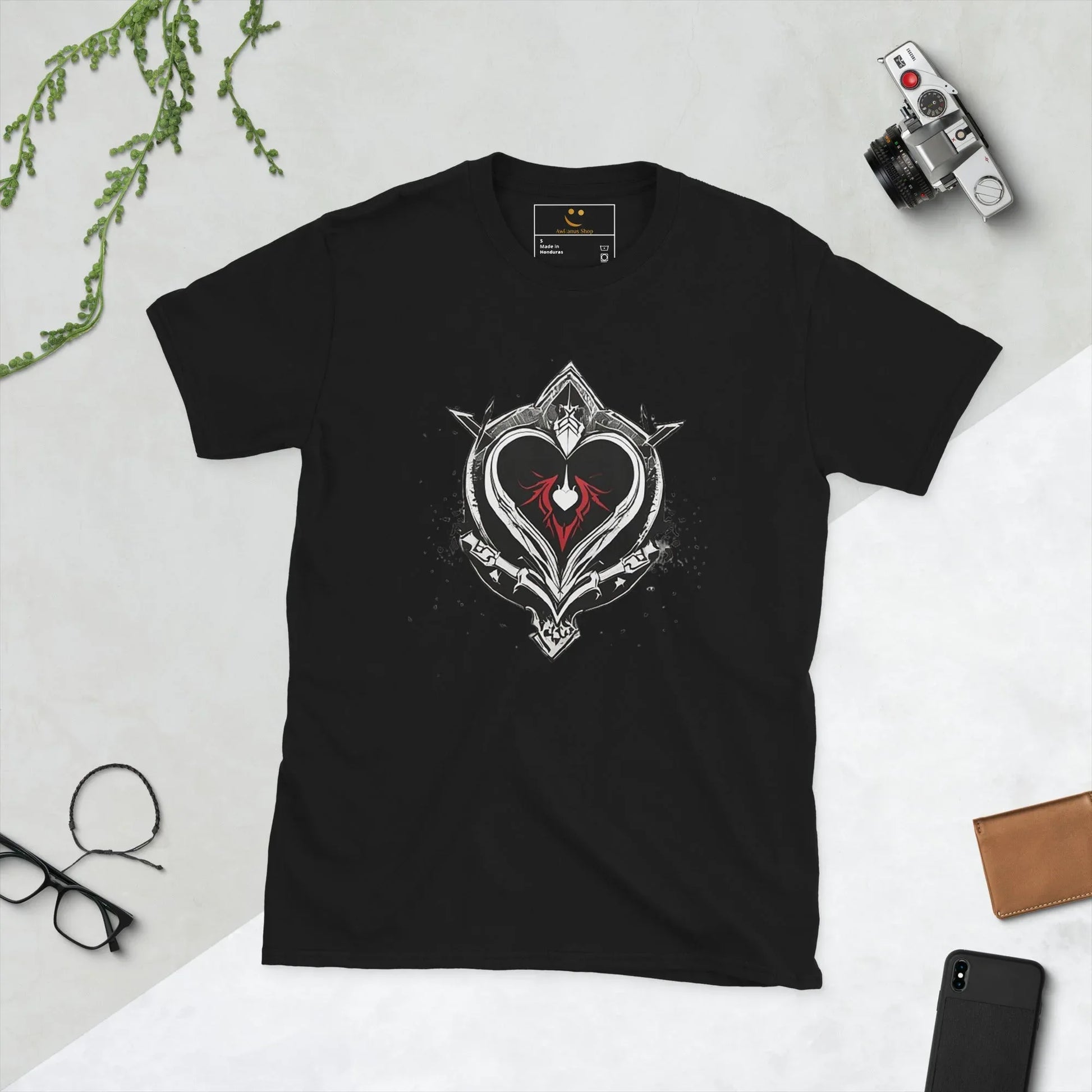 Unisex | Black Heart Candle Short-Sleeve T-Shirt - AwRans Clothing