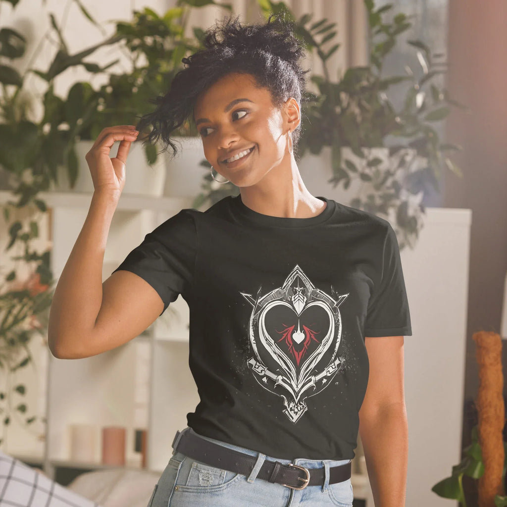 Unisex | Black Heart Candle Short-Sleeve T-Shirt t-shirt AwRans Clothing unisex-basic-softstyle-t-shirt-black-front-65f29eaad7010