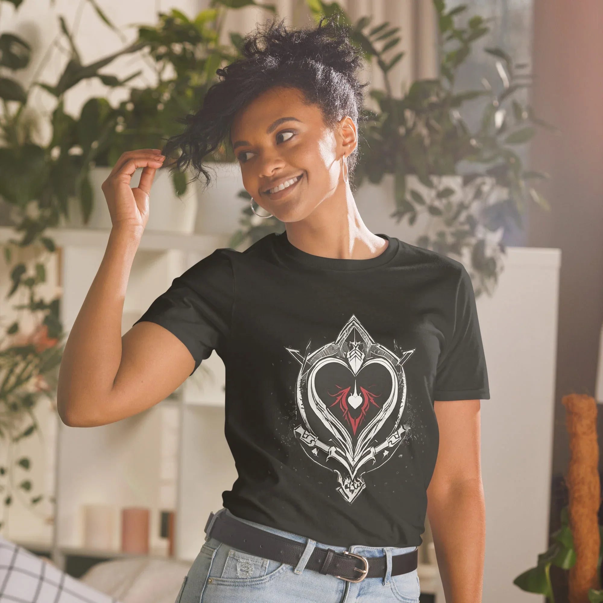 Unisex | Black Heart Candle Short-Sleeve T-Shirt t-shirt AwRans Clothing unisex-basic-softstyle-t-shirt-black-front-65f29eaad7010
