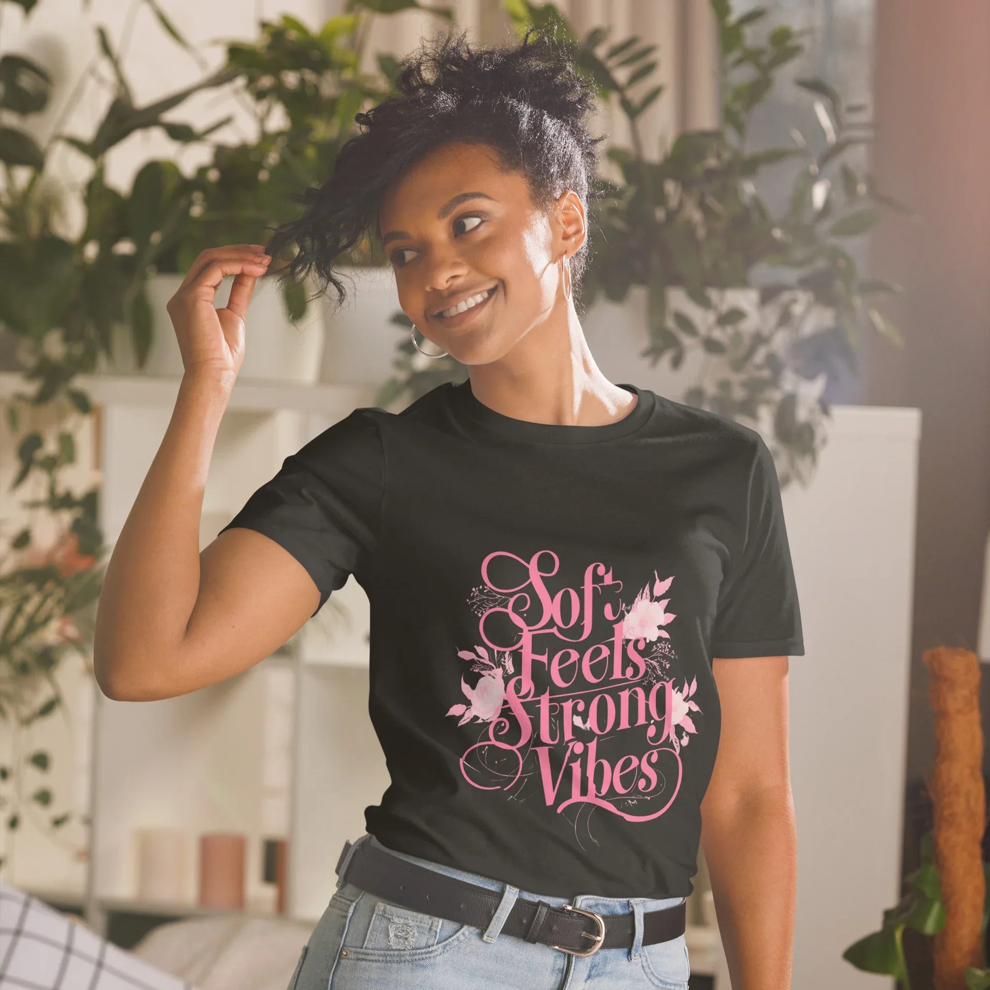 Short-Sleeve Women's T-Shirt | Soft Feels Strong Vibes - AwRans Clothing