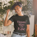 Short-Sleeve Women's T-Shirt | Elegance Starts With Ease Black T-Shirt AwRans Clothing unisex-basic-softstyle-t-shirt-black-front-67b0563bcb789