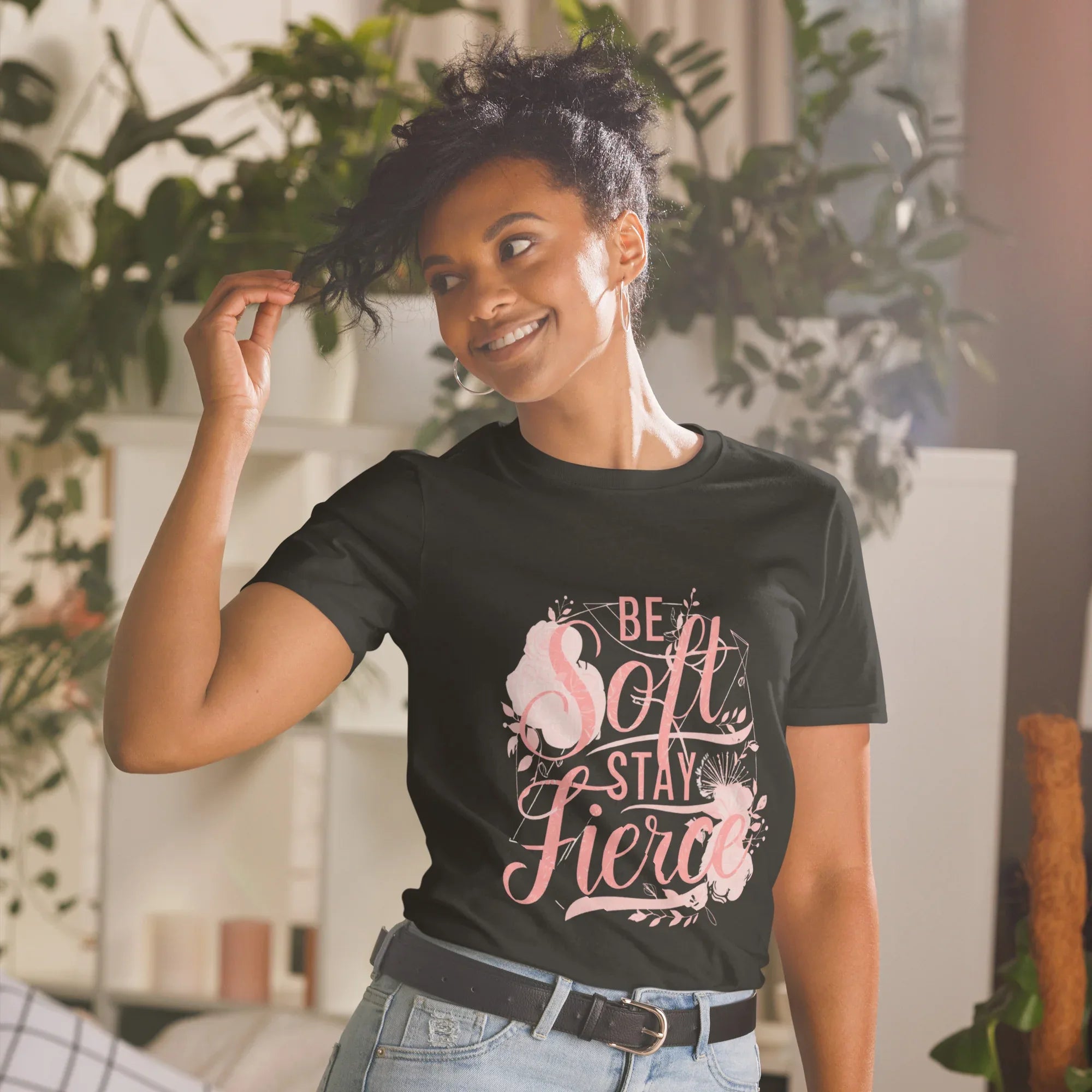 Short-Sleeve Women's T-Shirt | Be Soft Stay Fierce - AwRans Clothing