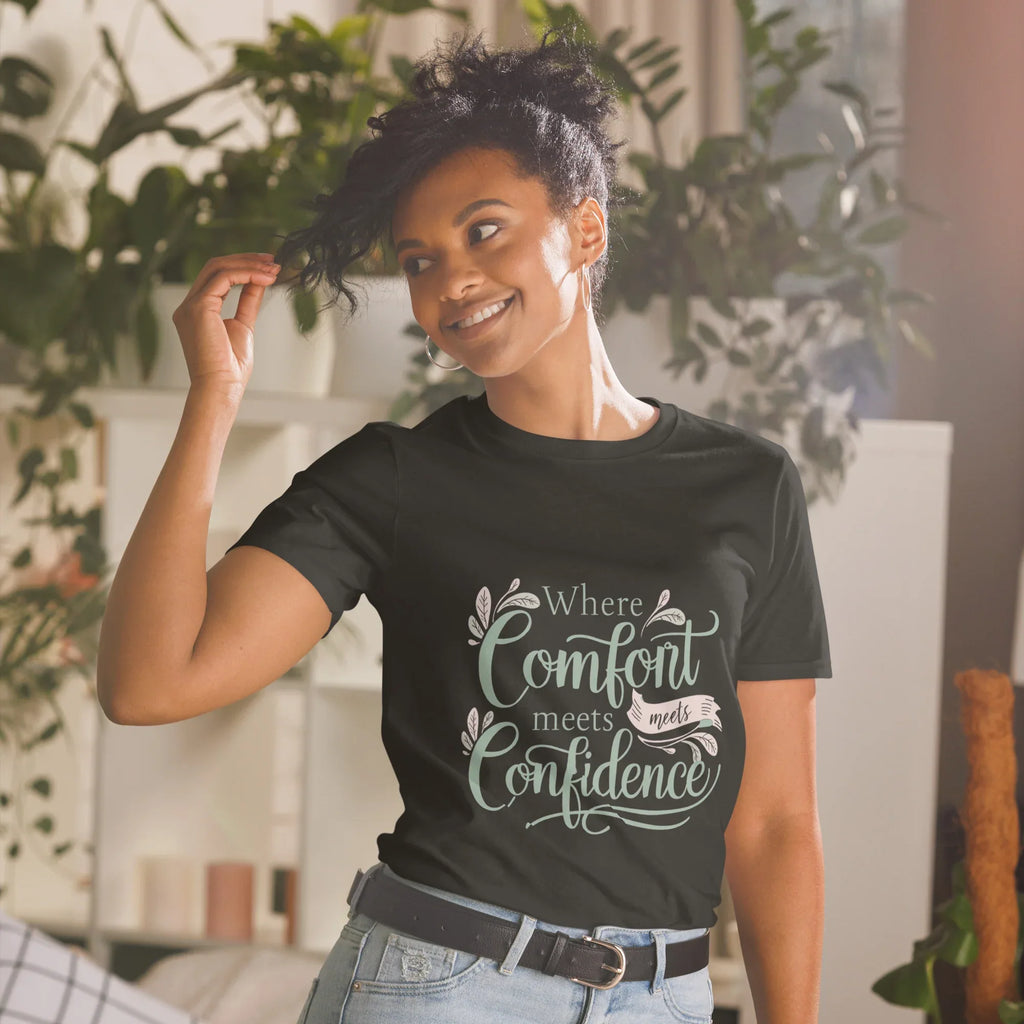 Short-Sleeve Women's T-Shirt | Where Comfort Meets Confidence Black T-Shirt AwRans Clothing unisex-basic-softstyle-t-shirt-black-front-67b05d55aa18f