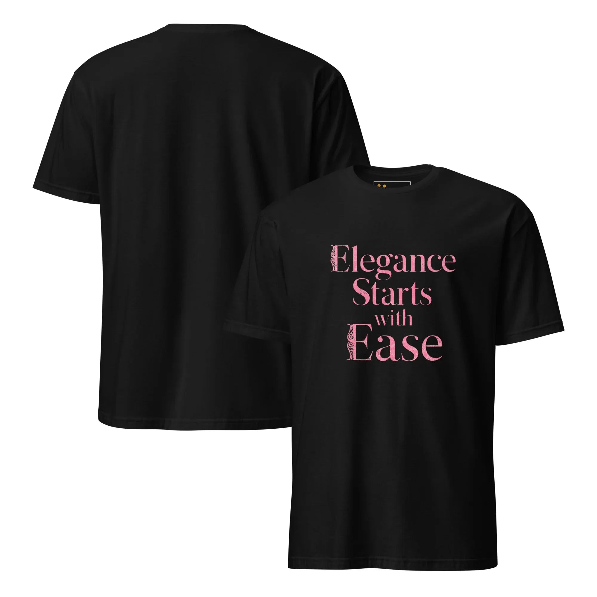 Short-Sleeve Women's T-Shirt | Elegance Starts With Ease T-Shirt AwRans Clothing unisex-basic-softstyle-t-shirt-black-front-and-back-67b0563bcd186