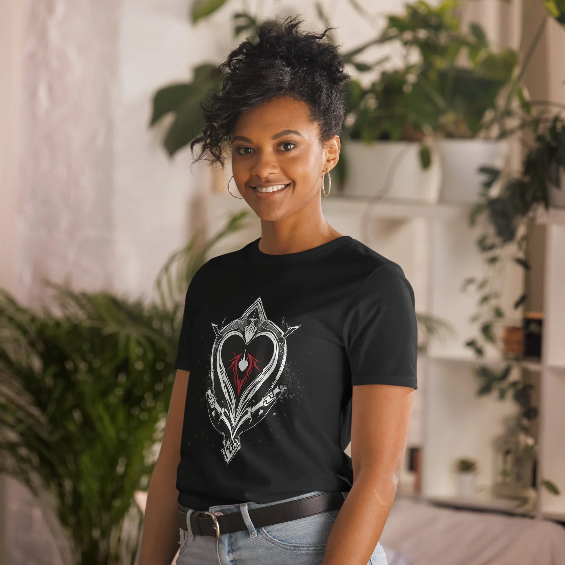 Unisex | Black Heart Candle Short-Sleeve T-Shirt - AwRans Clothing