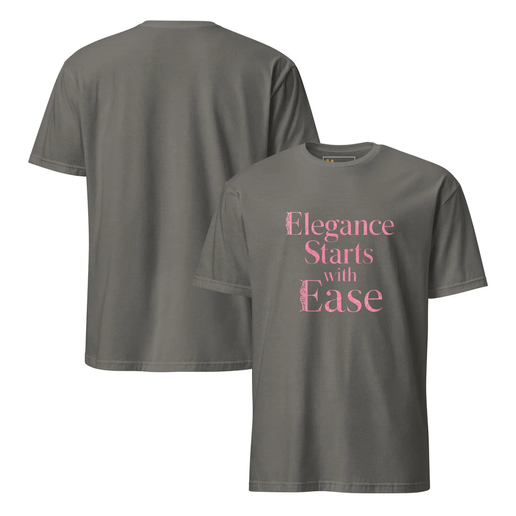 Short-Sleeve Women's T-Shirt | Elegance Starts With Ease T-Shirt AwRans Clothing unisex-basic-softstyle-t-shirt-charcoal-front-and-back-67b0563bf23cc