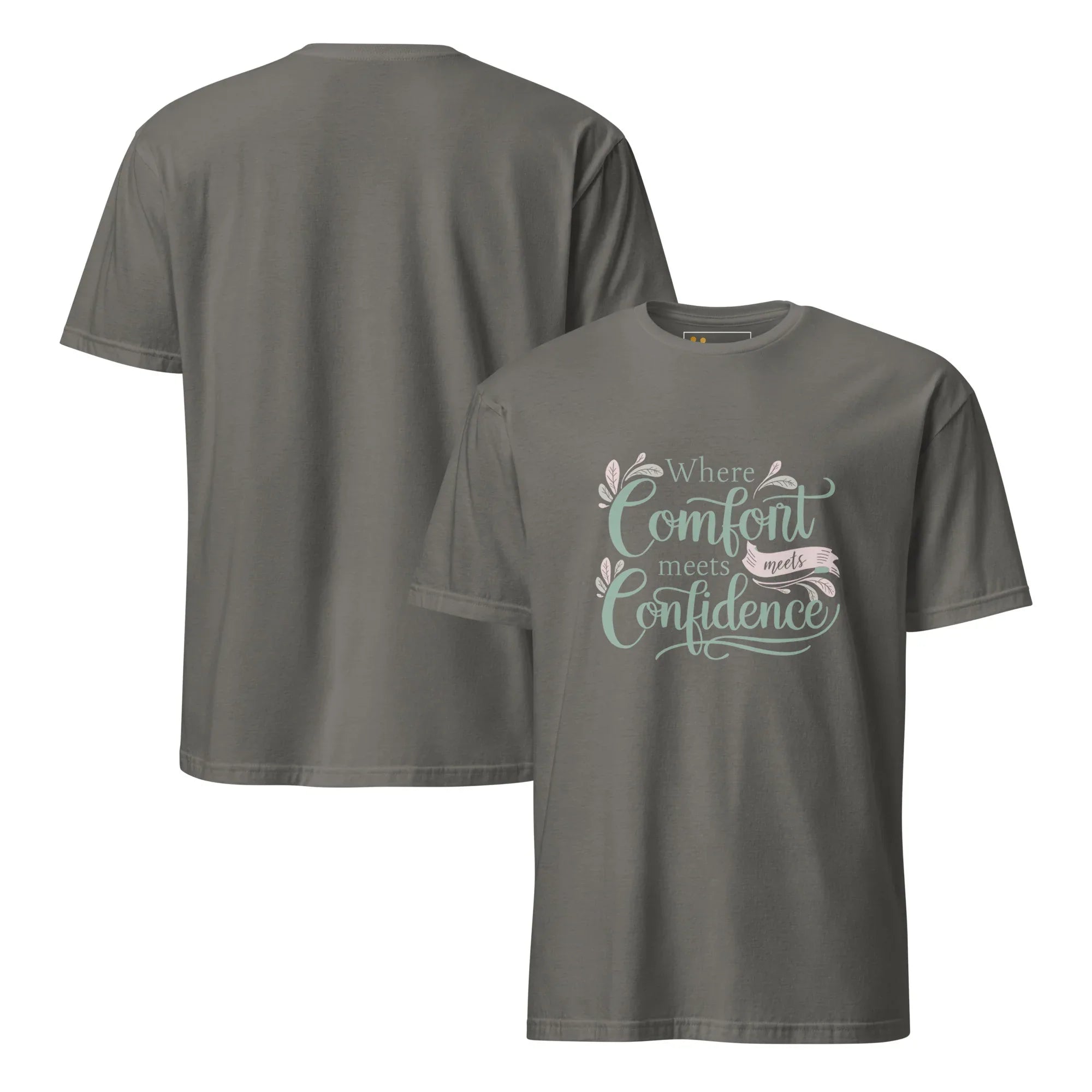 Short-Sleeve Women's T-Shirt | Where Comfort Meets Confidence T-Shirt AwRans Clothing unisex-basic-softstyle-t-shirt-charcoal-front-and-back-67b05d55d3780