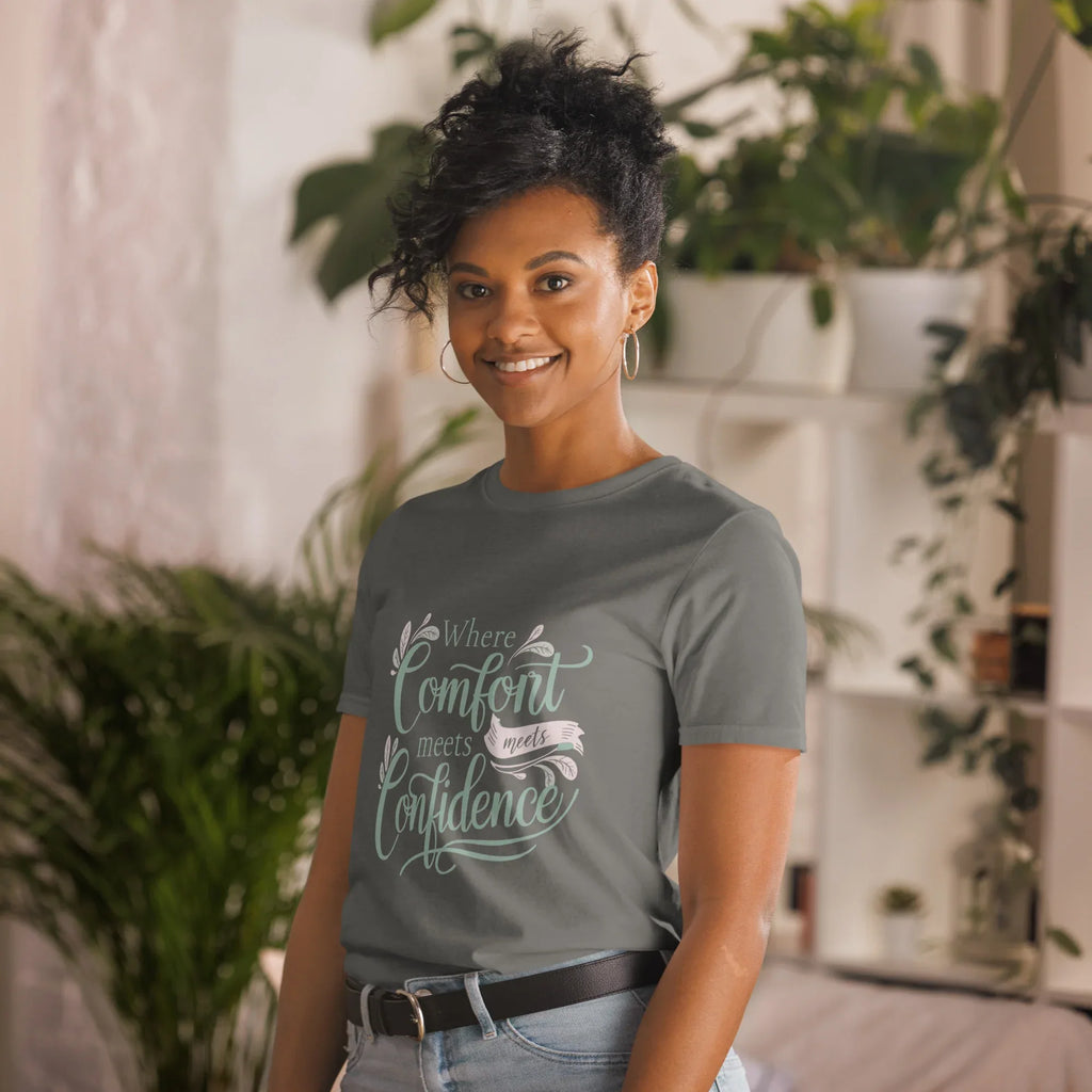 Short-Sleeve Women's T-Shirt | Where Comfort Meets Confidence T-Shirt AwRans Clothing unisex-basic-softstyle-t-shirt-charcoal-left-front-67b05d5677e7a