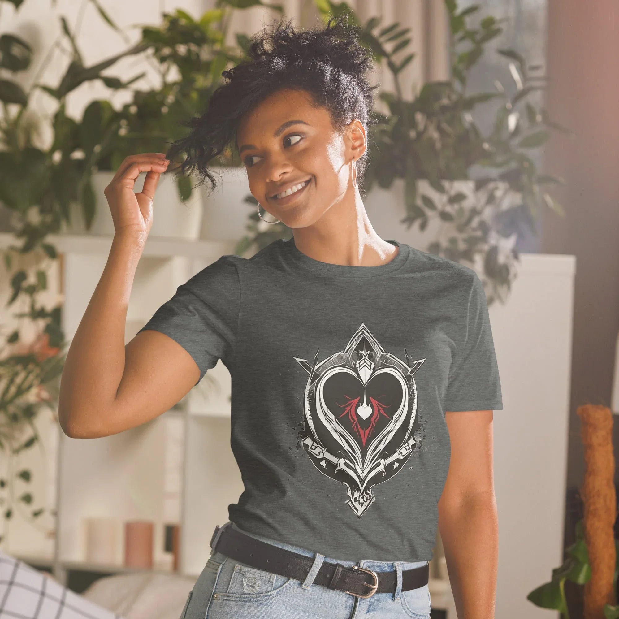 Unisex | Black Heart Candle Short-Sleeve T-Shirt t-shirt AwRans Clothing unisex-basic-softstyle-t-shirt-dark-heather-front-65f29eaadf56c
