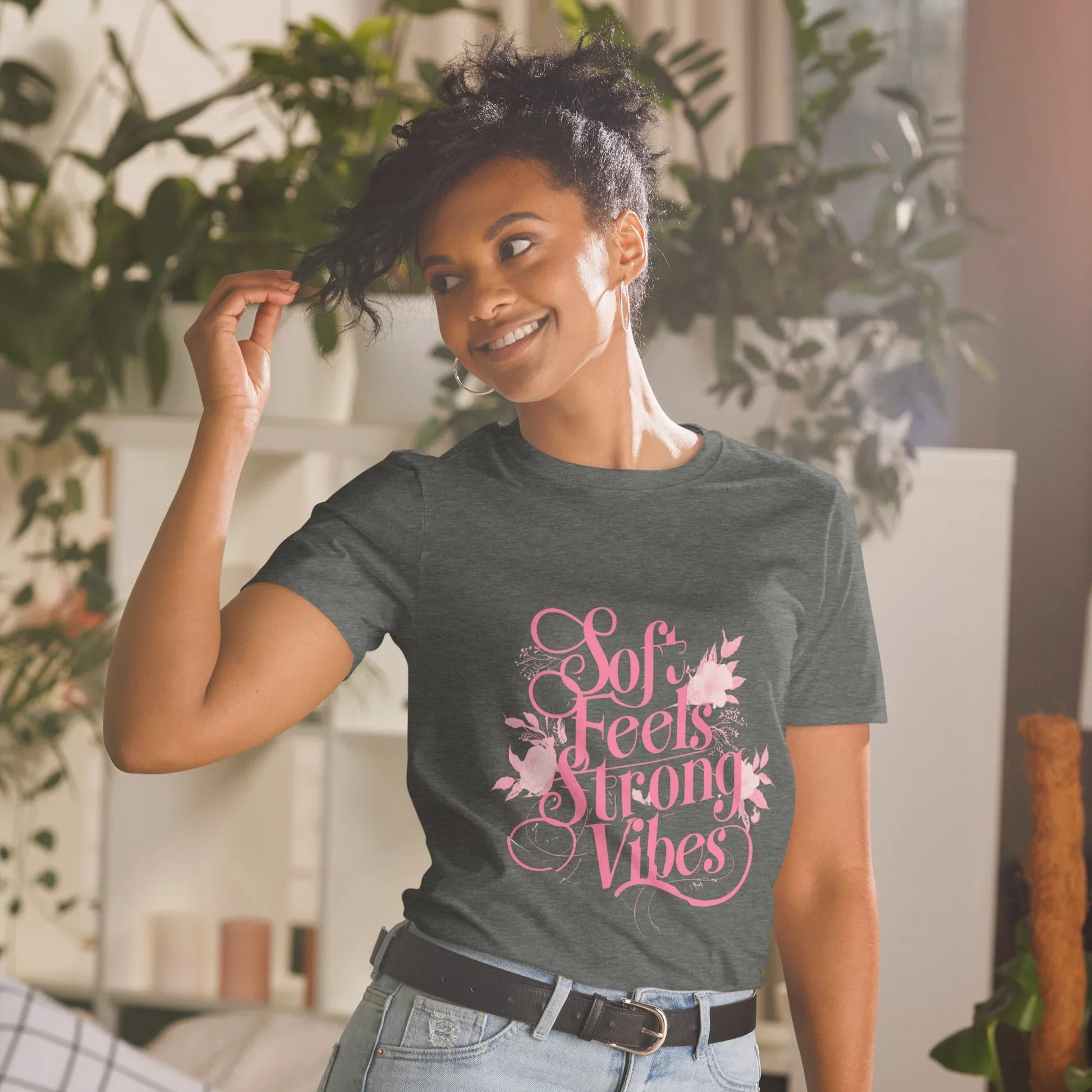 Short-Sleeve Women's T-Shirt | Soft Feels Strong Vibes - AwRans Clothing