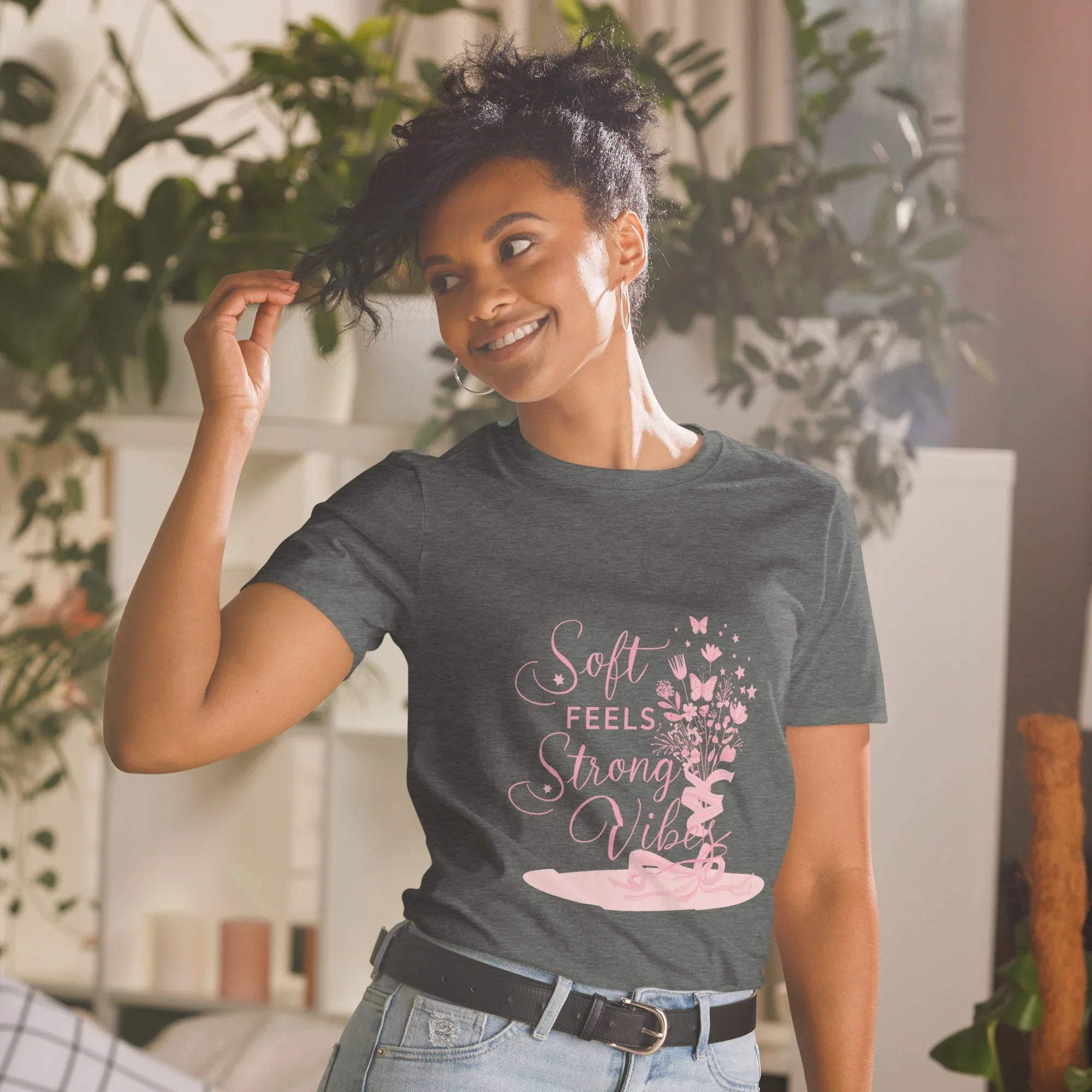 Short-Sleeve Women's T-Shirt | Soft Feels Strong Vibes - AwRans Clothing