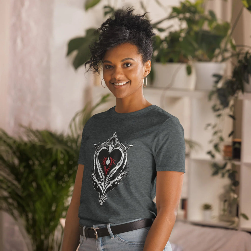 Unisex | Black Heart Candle Short-Sleeve T-Shirt t-shirt AwRans Clothing unisex-basic-softstyle-t-shirt-dark-heather-left-front-65f29eaadde68