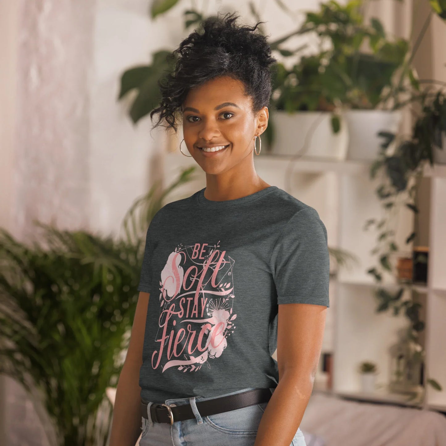 Short-Sleeve Women's T-Shirt | Be Soft Stay Fierce - AwRans Clothing