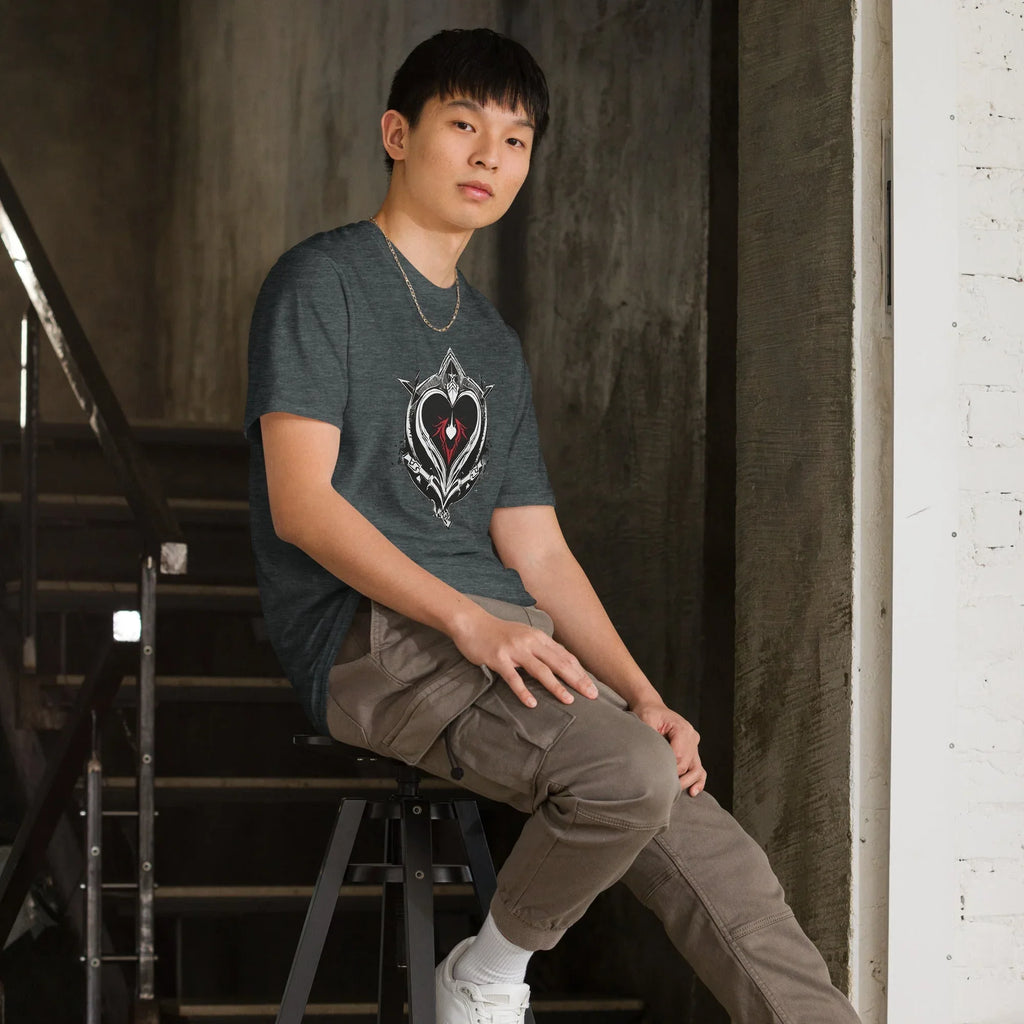 Unisex | Black Heart Candle Short-Sleeve T-Shirt t-shirt AwRans Clothing unisex-basic-softstyle-t-shirt-dark-heather-right-front-65f29eaadea30