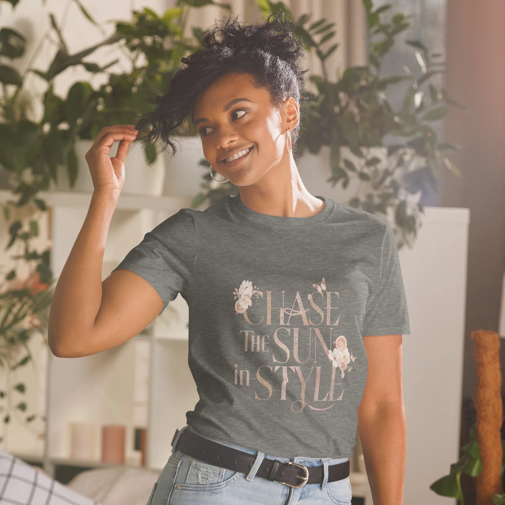 Short-Sleeve Women's T-Shirt | Chase The Sun In Style - AwRans Clothing