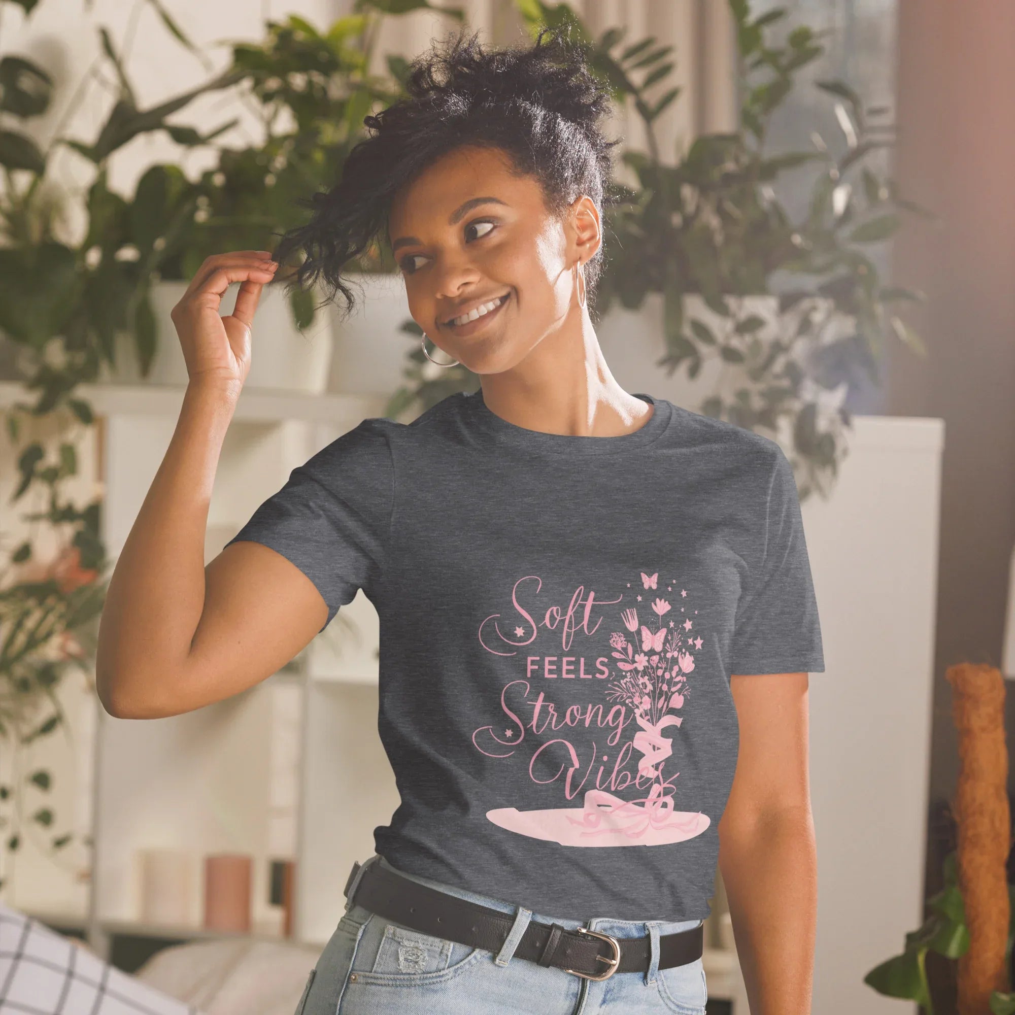 Short-Sleeve Women's T-Shirt | Soft Feels Strong Vibes - AwRans Clothing