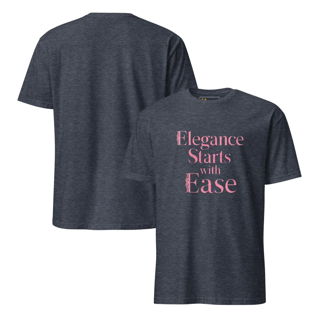 Short-Sleeve Women's T-Shirt | Elegance Starts With Ease T-Shirt AwRans Clothing unisex-basic-softstyle-t-shirt-heather-navy-front-and-back-67b0563bd83d5