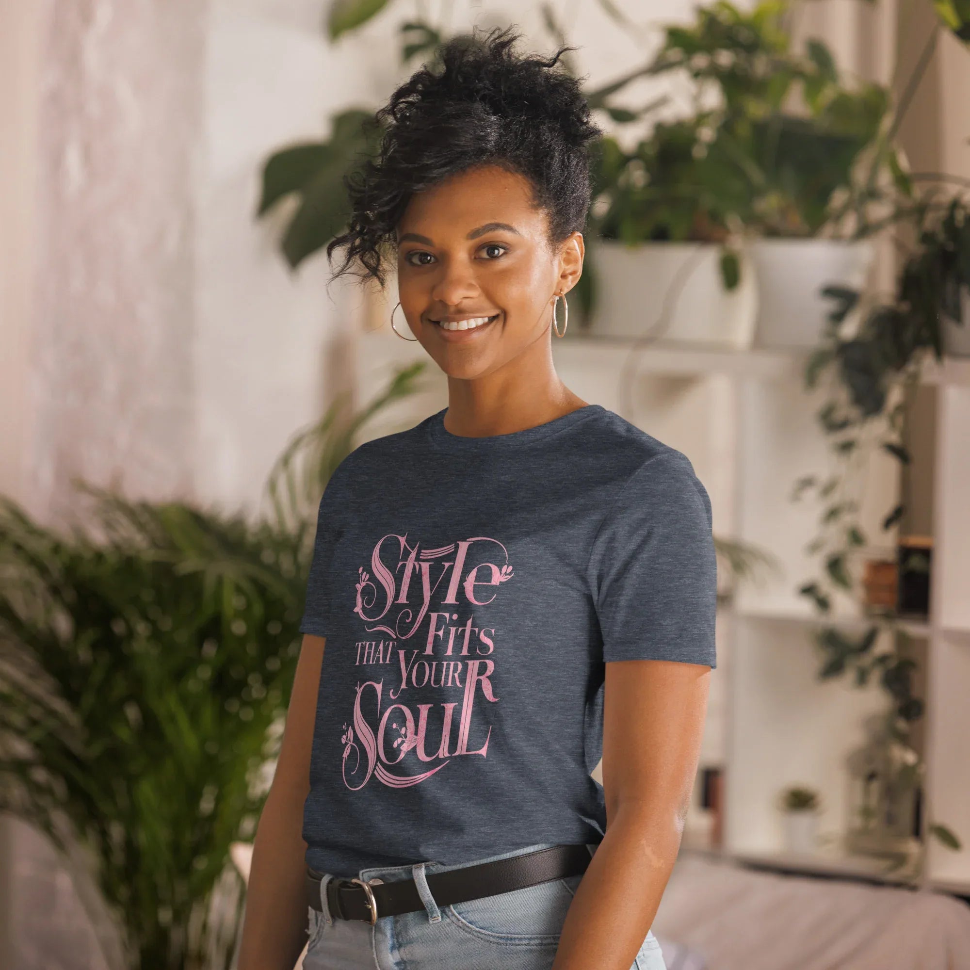 Short-Sleeve Women's T-Shirt | Style That Fits Your Soul T-Shirt AwRans Clothing unisex-basic-softstyle-t-shirt-heather-navy-left-front-67b052b339b8f