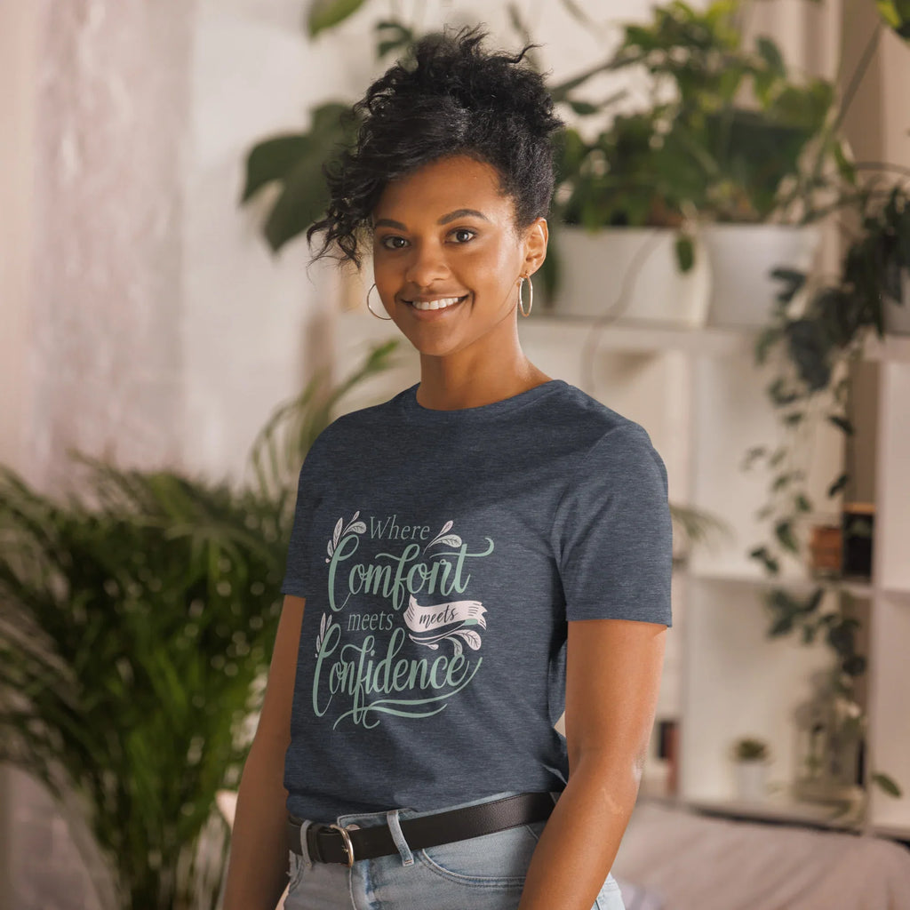 Short-Sleeve Women's T-Shirt | Where Comfort Meets Confidence T-Shirt AwRans Clothing unisex-basic-softstyle-t-shirt-heather-navy-left-front-67b05d5637e14