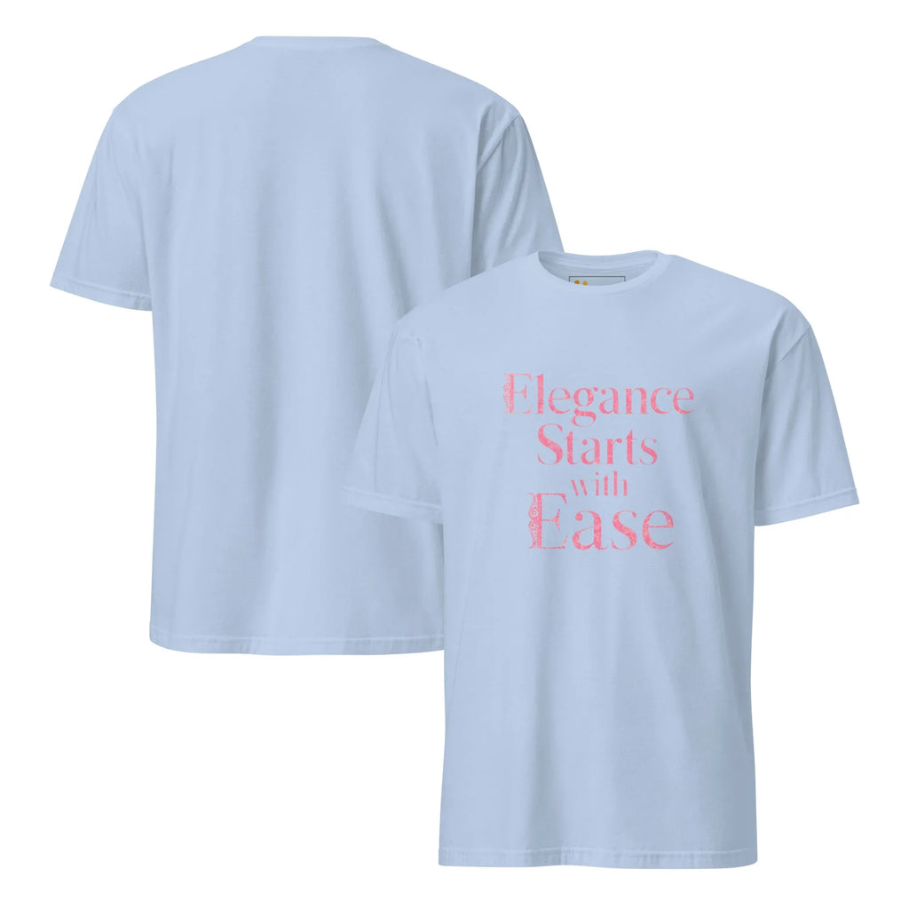 Short-Sleeve Women's T-Shirt | Elegance Starts With Ease T-Shirt AwRans Clothing unisex-basic-softstyle-t-shirt-light-blue-front-and-back-67b0563c11268