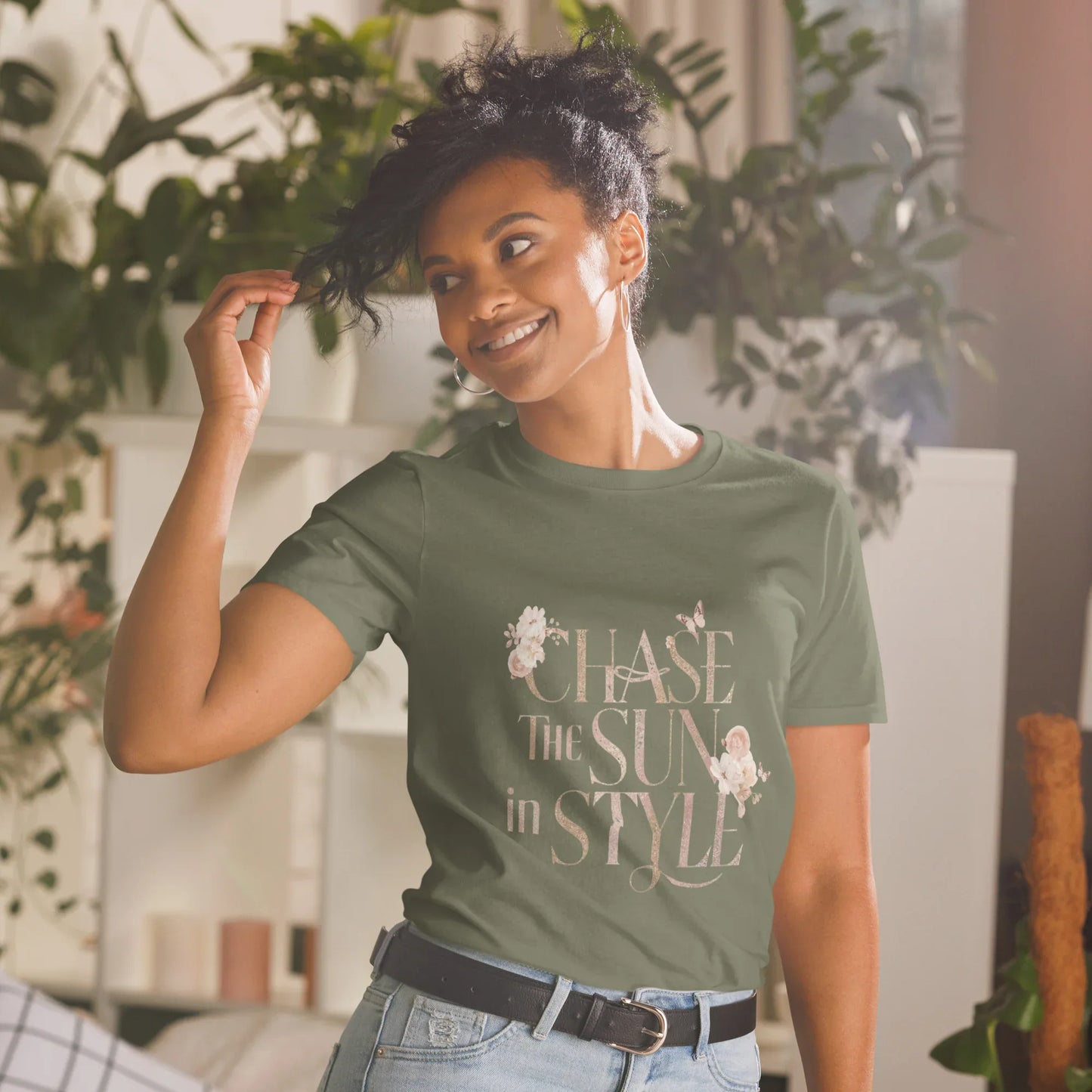 Short-Sleeve Women's T-Shirt | Chase The Sun In Style - AwRans Clothing