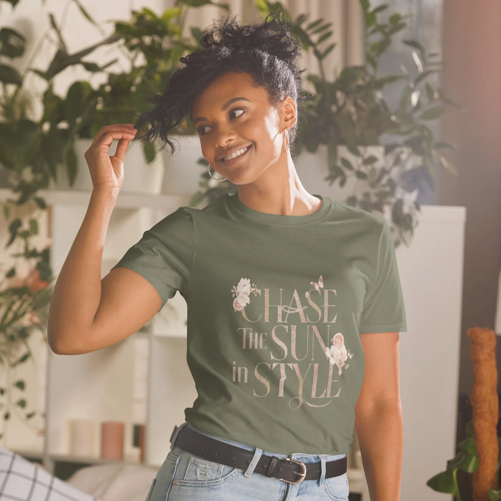 Short-Sleeve Women's T-Shirt | Chase The Sun In Style - AwRans Clothing