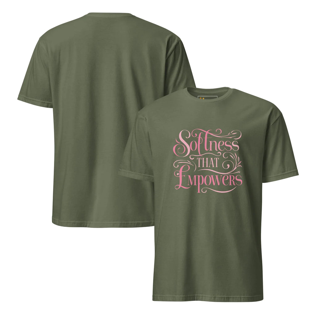 Short-Sleeve Women's T-Shirt | Softness That Empowers T-Shirt AwRans Clothing unisex-basic-softstyle-t-shirt-military-green-front-and-back-67b010c6ca829