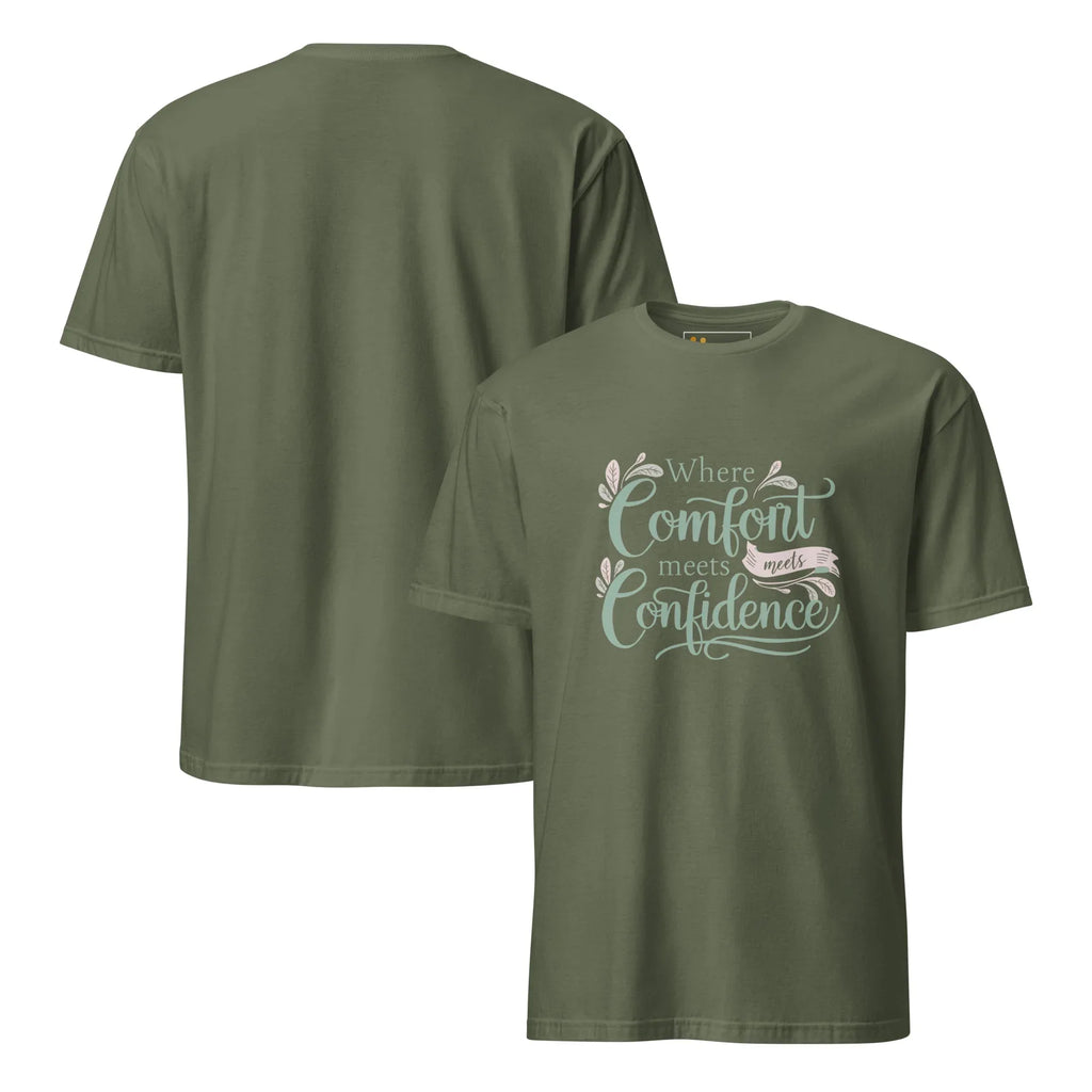 Short-Sleeve Women's T-Shirt | Where Comfort Meets Confidence T-Shirt AwRans Clothing unisex-basic-softstyle-t-shirt-military-green-front-and-back-67b05d55cc22a