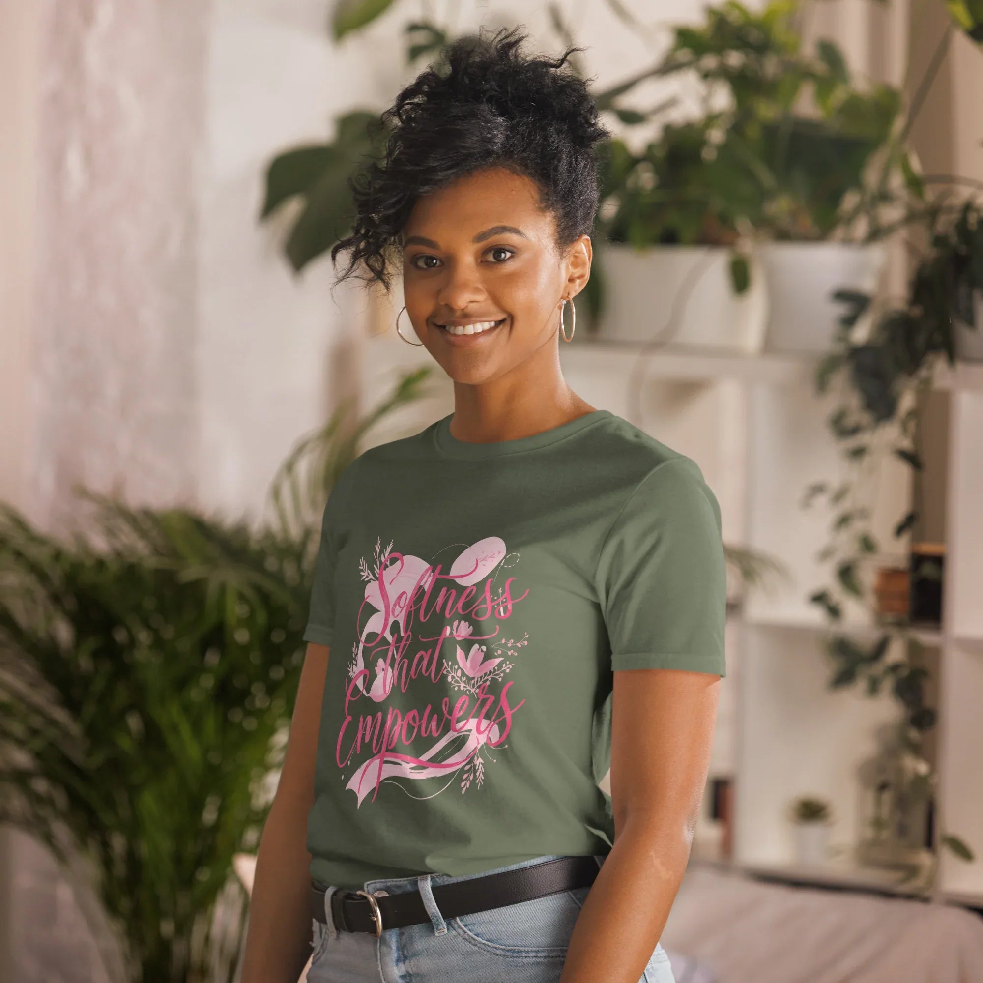 Short-Sleeve Women's T-Shirt | Softness That Empowers T-Shirt AwRans Clothing unisex-basic-softstyle-t-shirt-military-green-left-front-67b0144d7b245