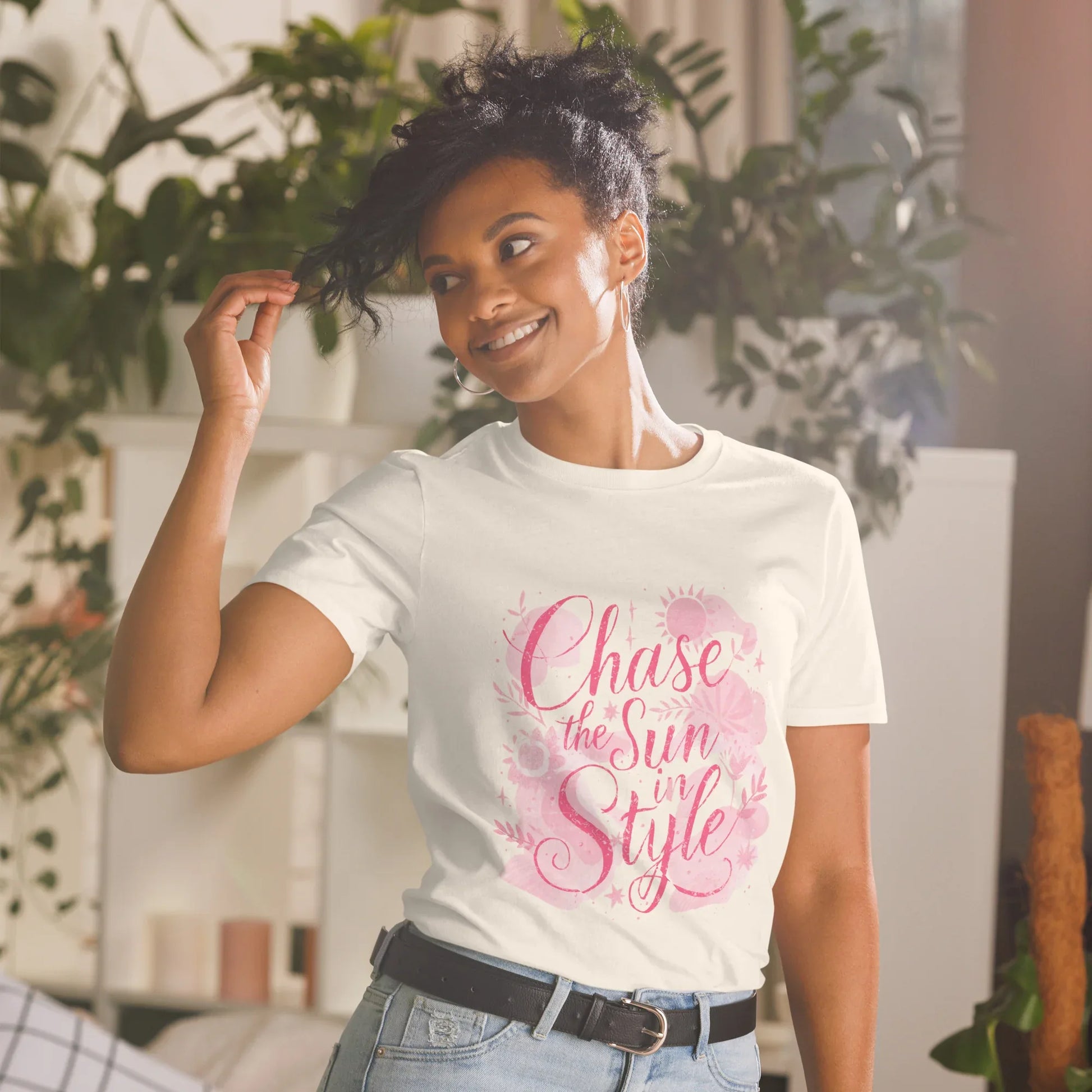 Short-Sleeve Women's T-Shirt | Chase The Sun In Style - AwRans Clothing
