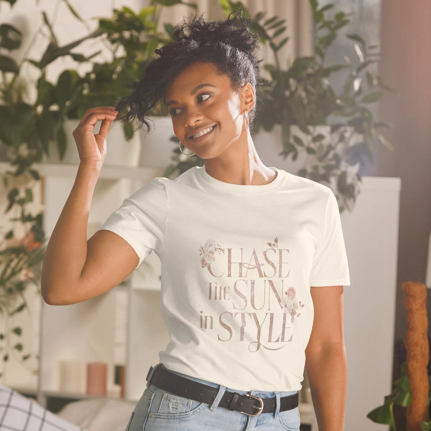 Short-Sleeve Women's T-Shirt | Chase The Sun In Style - AwRans Clothing