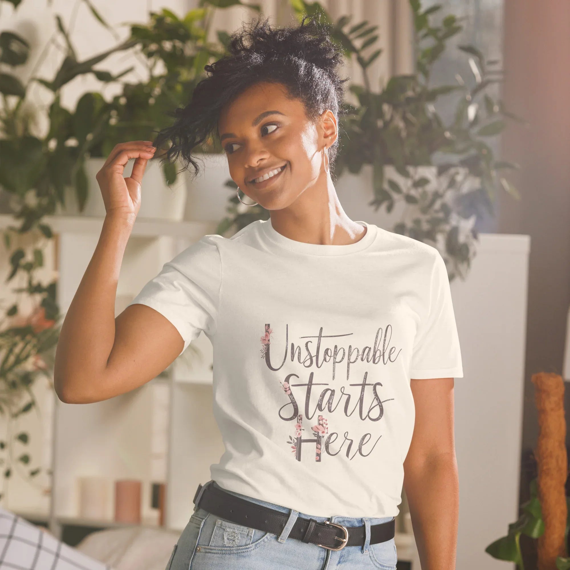 Short-Sleeve Women's T-Shirt | Unstoppablr Starts Here - AwRans Clothing