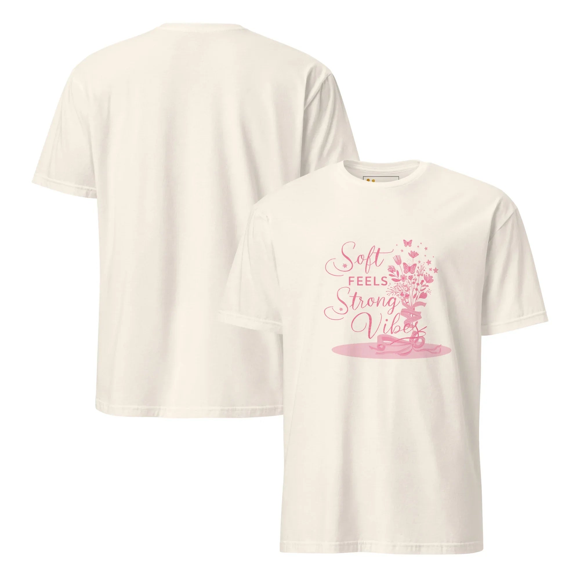 Short-Sleeve Women's T-Shirt | Soft Feels Strong Vibes T-Shirt AwRans Clothing unisex-basic-softstyle-t-shirt-natural-front-and-back-67b051369d122