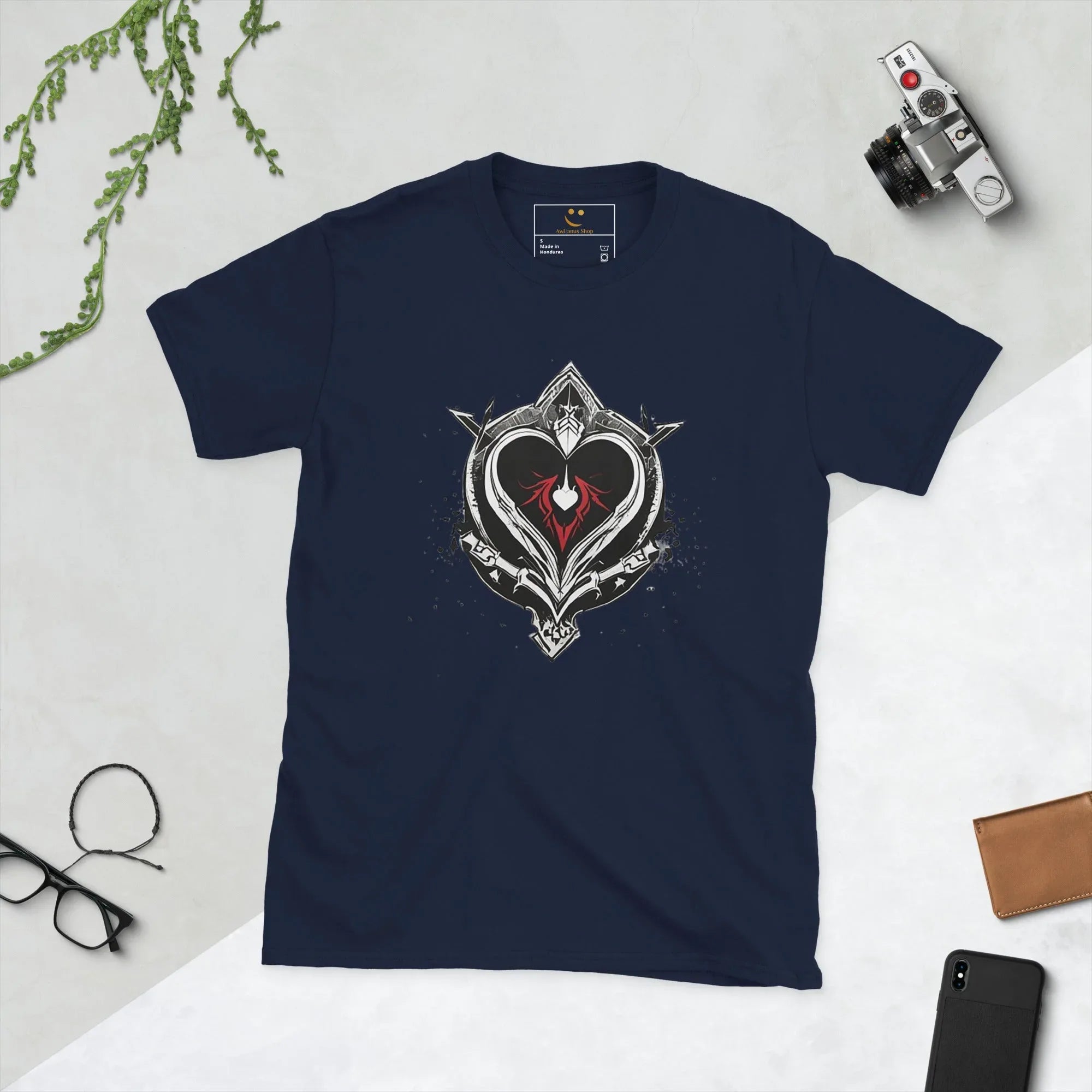 Unisex | Black Heart Candle Short-Sleeve T-Shirt Navy t-shirt AwRans Clothing unisex-basic-softstyle-t-shirt-navy-front-65f29eaaec63c