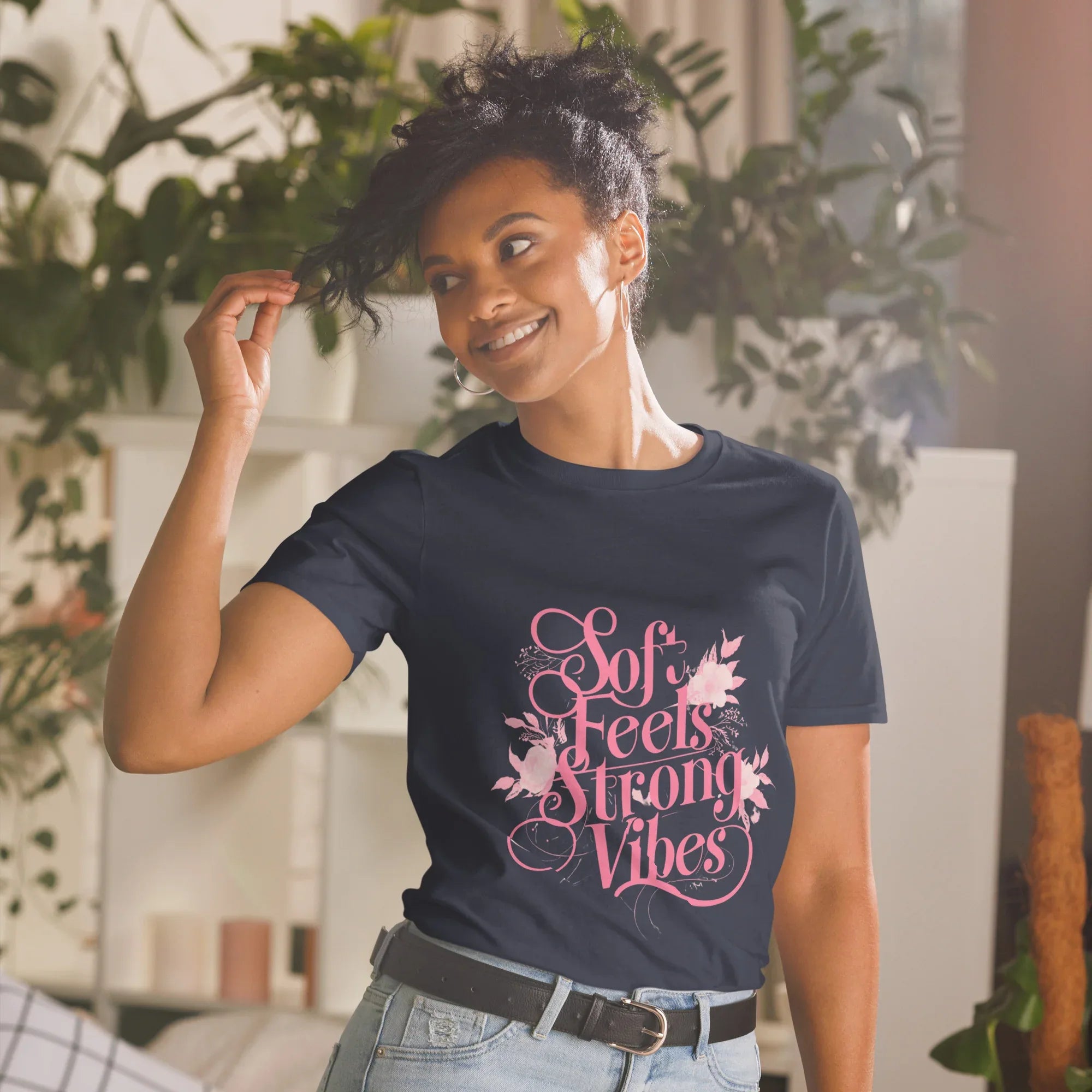 Short-Sleeve Women's T-Shirt | Soft Feels Strong Vibes - AwRans Clothing