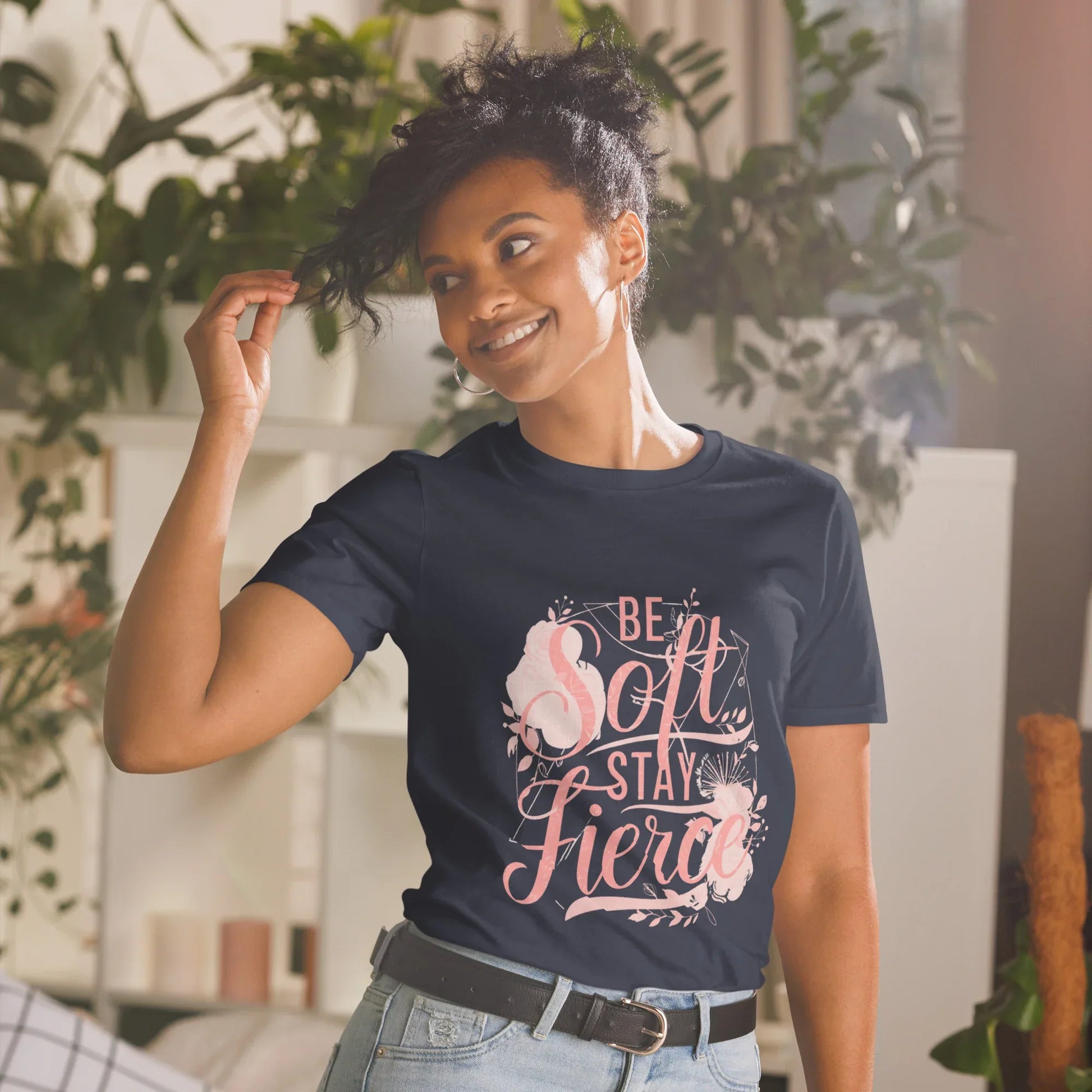 Short-Sleeve Women's T-Shirt | Be Soft Stay Fierce - AwRans Clothing