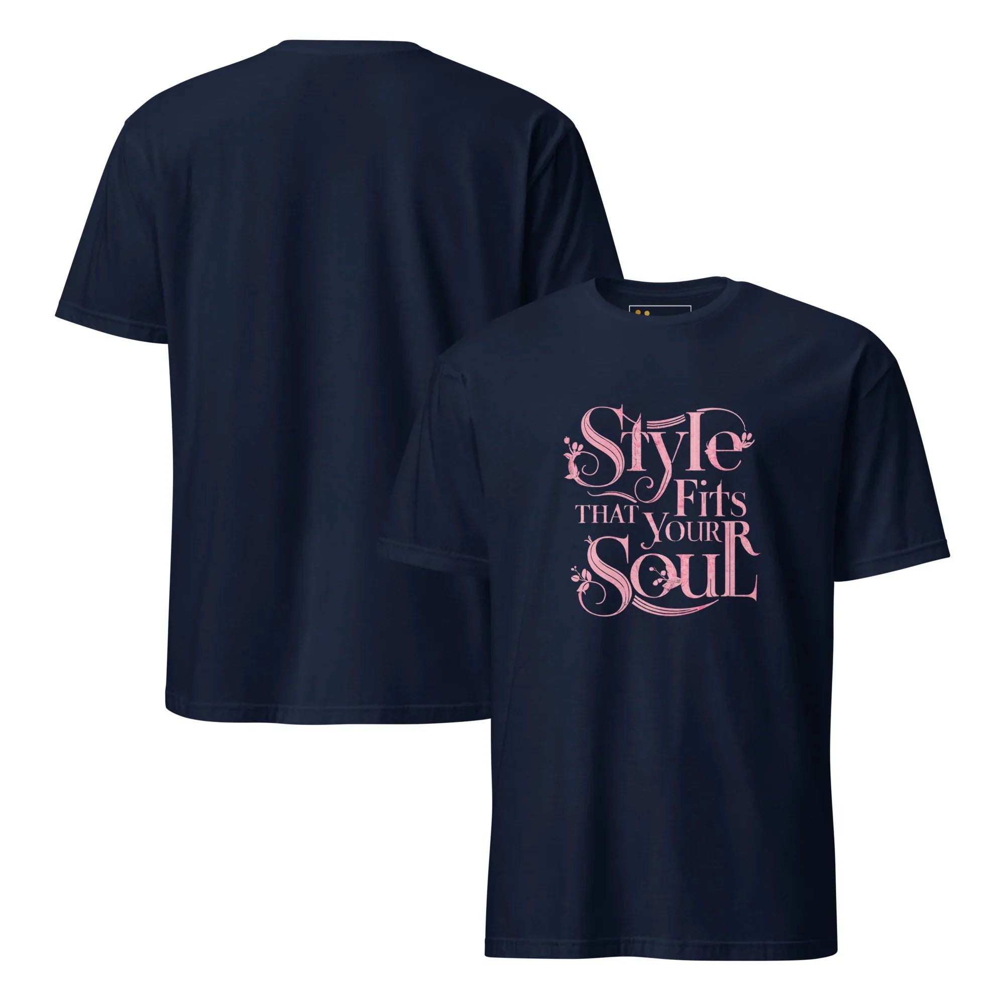 Short-Sleeve Women's T-Shirt | Style That Fits Your Soul T-Shirt AwRans Clothing unisex-basic-softstyle-t-shirt-navy-front-and-back-67b052b2a1d59
