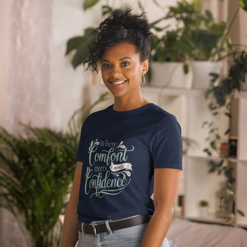 Short-Sleeve Women's T-Shirt | Where Comfort Meets Confidence T-Shirt AwRans Clothing unisex-basic-softstyle-t-shirt-navy-left-front-67b05d5626515