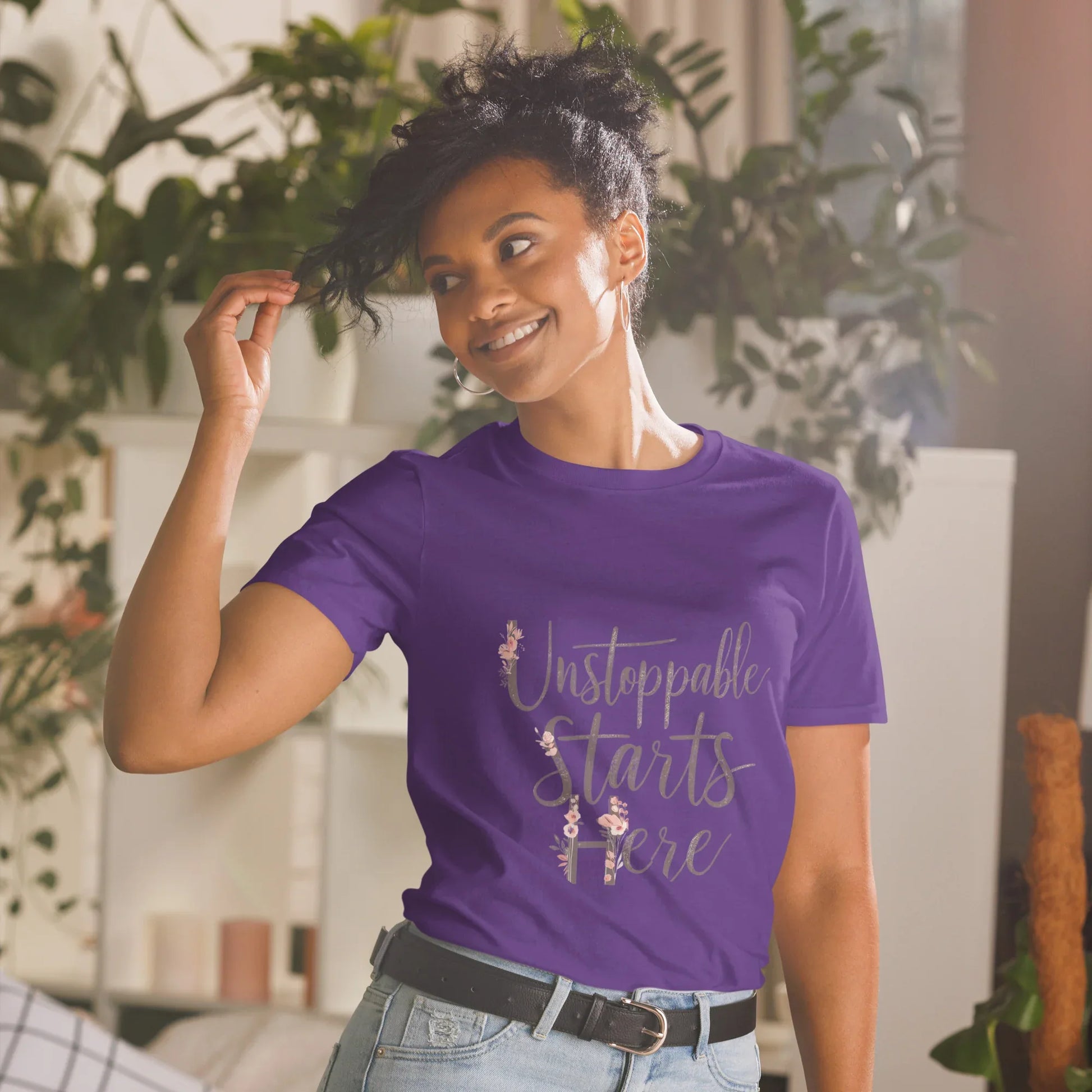 Short-Sleeve Women's T-Shirt | Unstoppablr Starts Here - AwRans Clothing