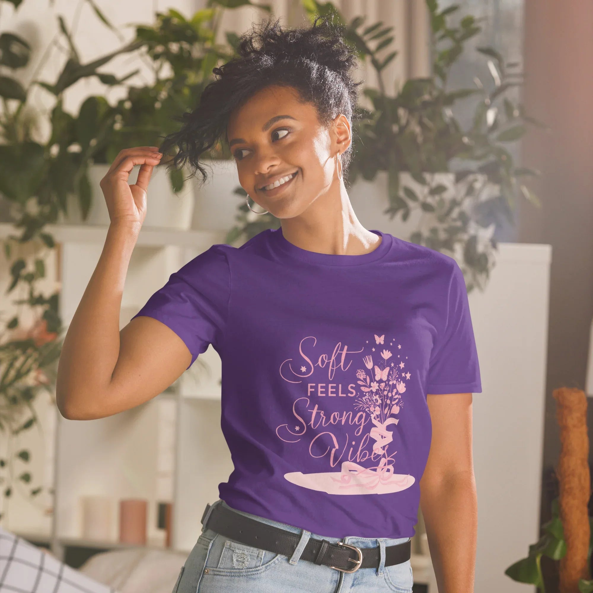 Short-Sleeve Women's T-Shirt | Soft Feels Strong Vibes - AwRans Clothing