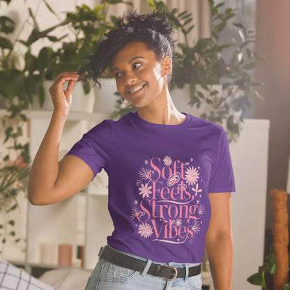 Short-Sleeve Women's T-Shirt | Soft Feels,Strong Vibes - AwRans Clothing