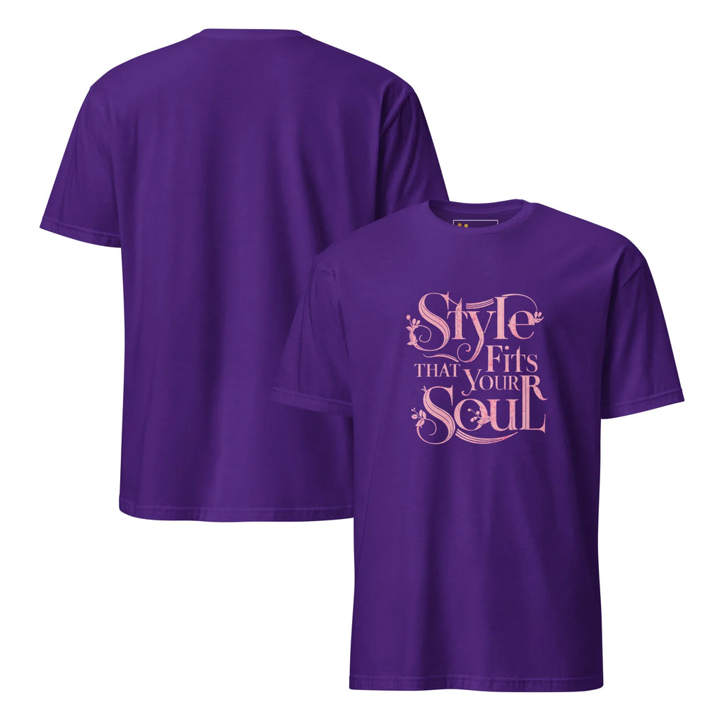 Short-Sleeve Women's T-Shirt | Style That Fits Your Soul T-Shirt AwRans Clothing unisex-basic-softstyle-t-shirt-purple-front-and-back-67b052b2a492b