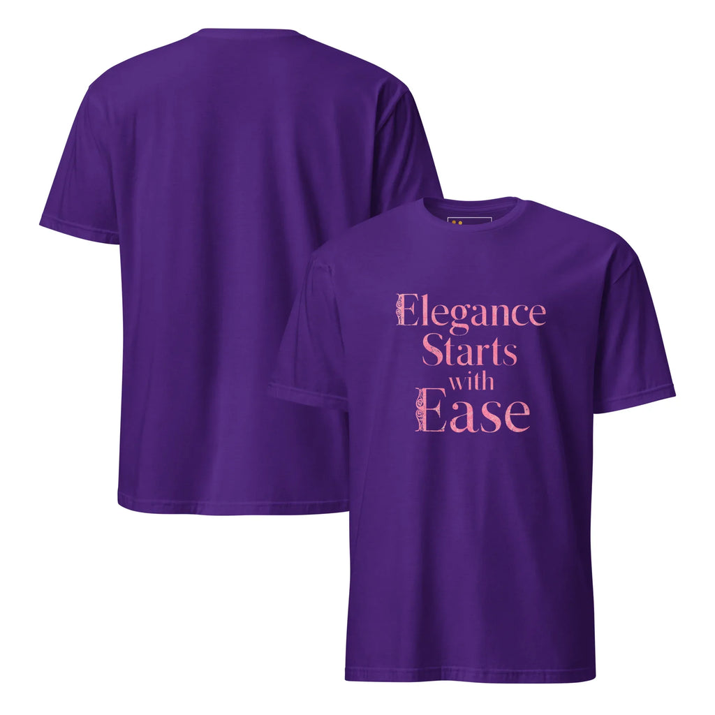 Short-Sleeve Women's T-Shirt | Elegance Starts With Ease T-Shirt AwRans Clothing unisex-basic-softstyle-t-shirt-purple-front-and-back-67b0563bcfdd2