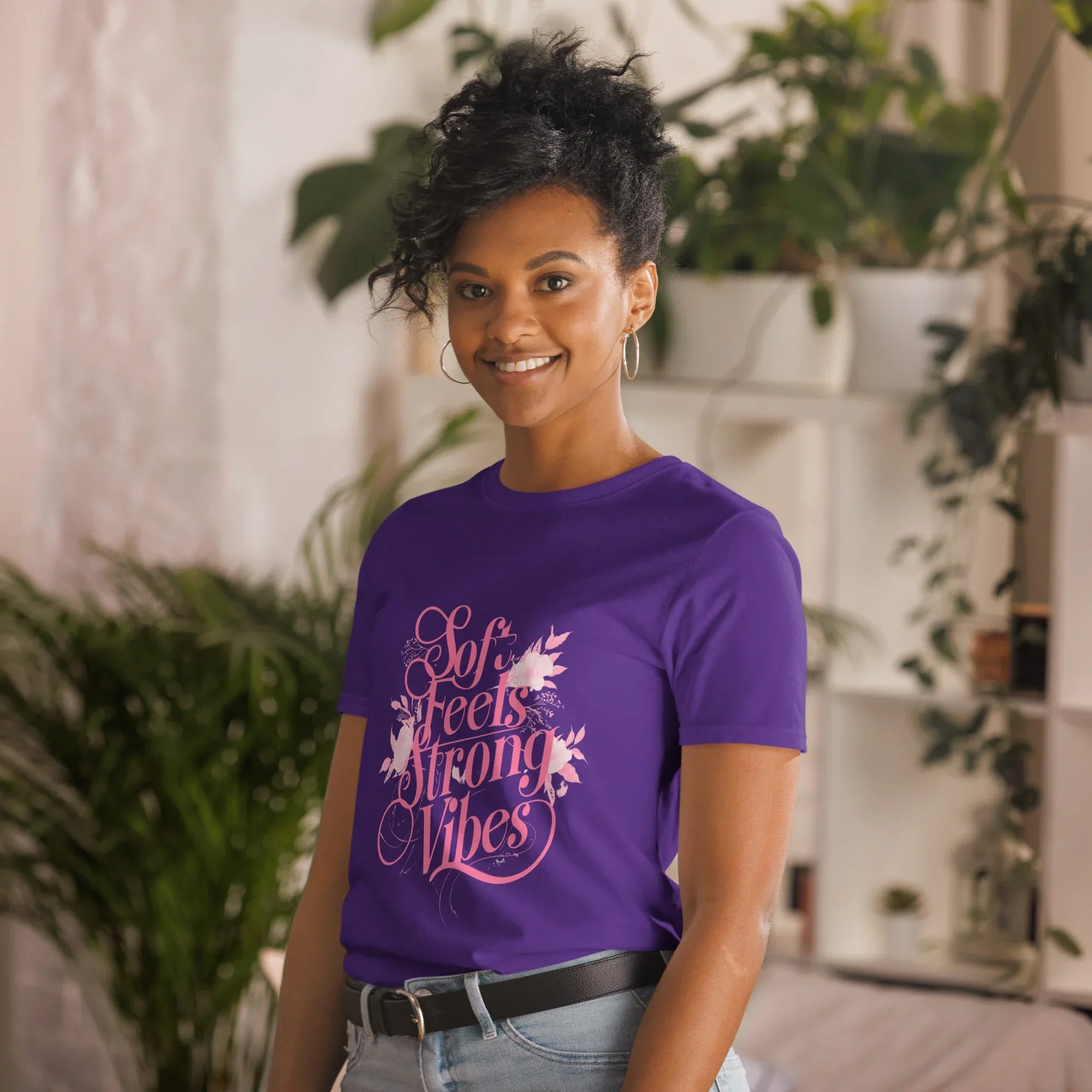 Short-Sleeve Women's T-Shirt | Soft Feels Strong Vibes - AwRans Clothing