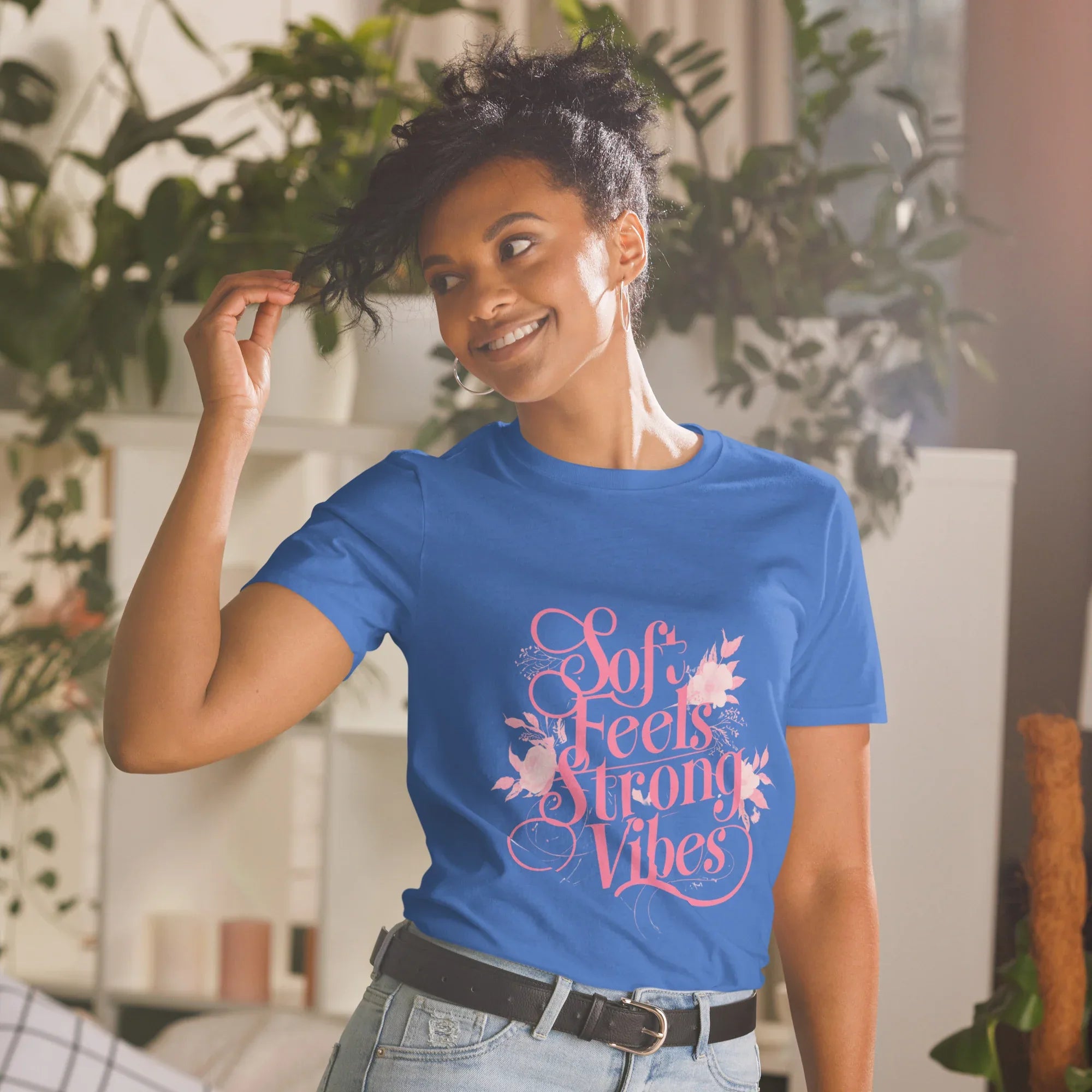 Short-Sleeve Women's T-Shirt | Soft Feels Strong Vibes - AwRans Clothing
