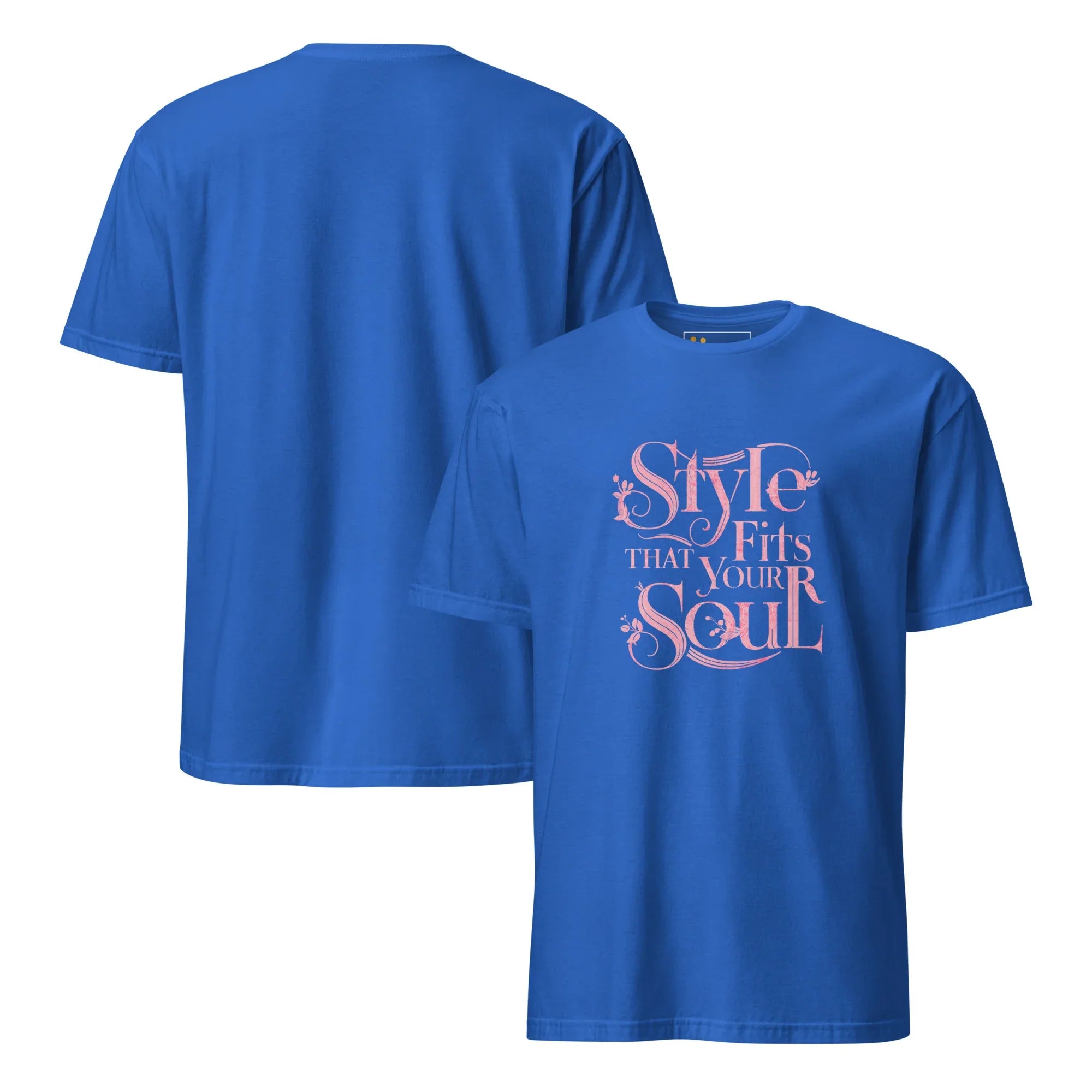 Short-Sleeve Women's T-Shirt | Style That Fits Your Soul T-Shirt AwRans Clothing unisex-basic-softstyle-t-shirt-royal-front-and-back-67b052b2b8c53