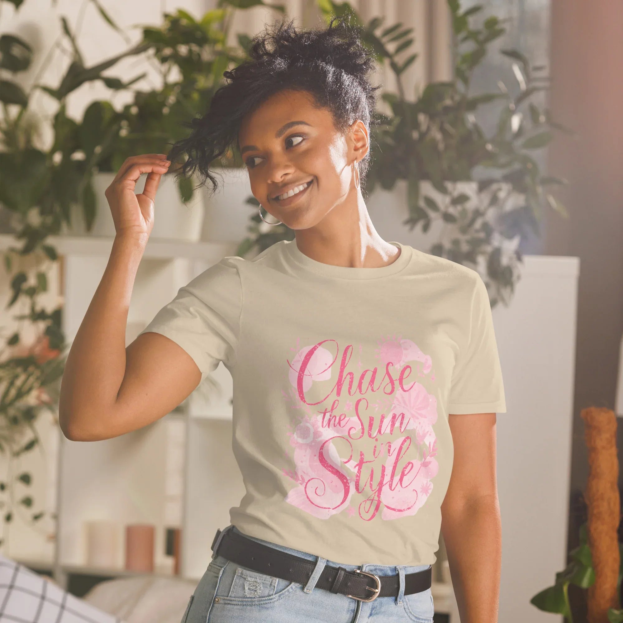 Short-Sleeve Women's T-Shirt | Chase The Sun In Style - AwRans Clothing