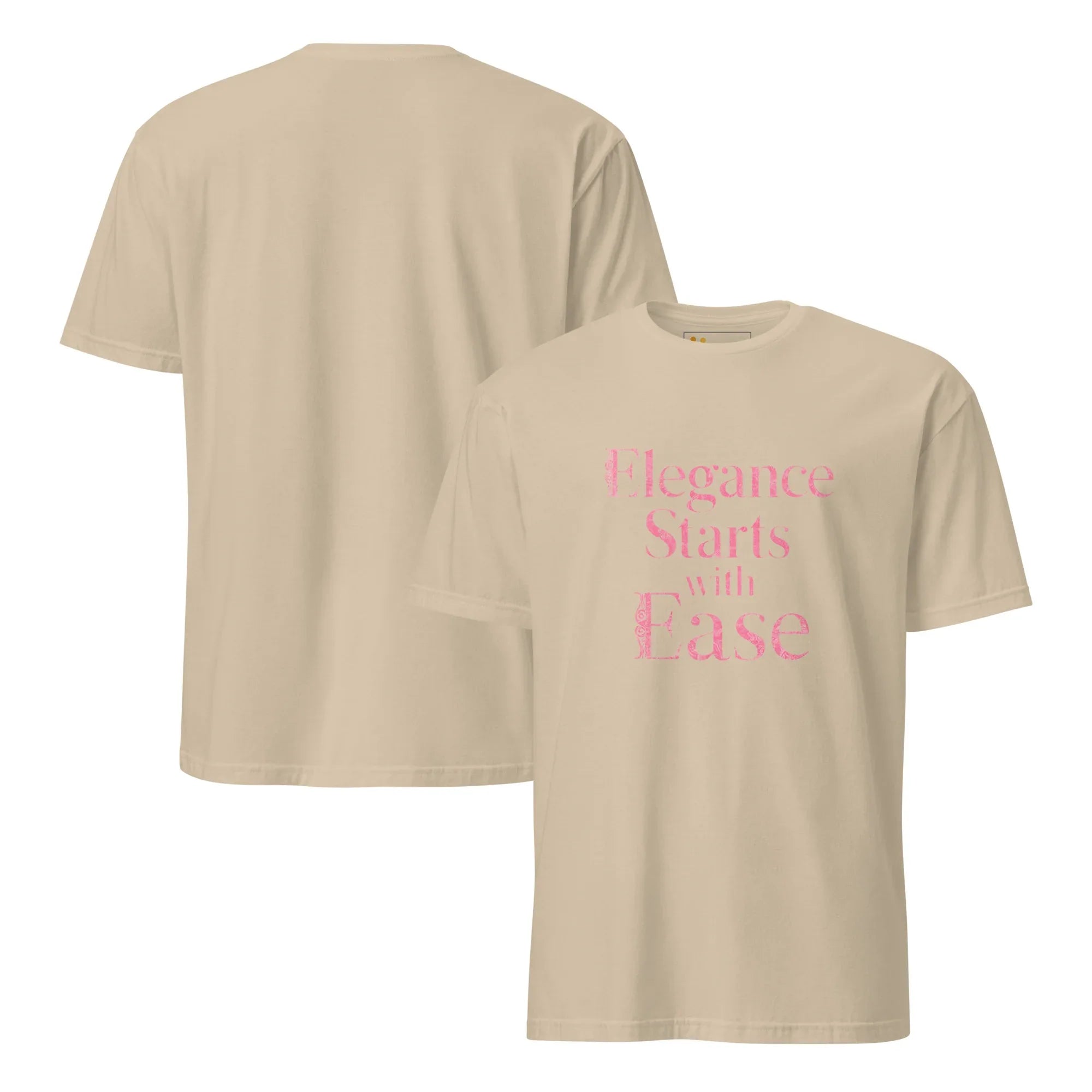 Short-Sleeve Women's T-Shirt | Elegance Starts With Ease T-Shirt AwRans Clothing unisex-basic-softstyle-t-shirt-sand-front-and-back-67b0563c061cd