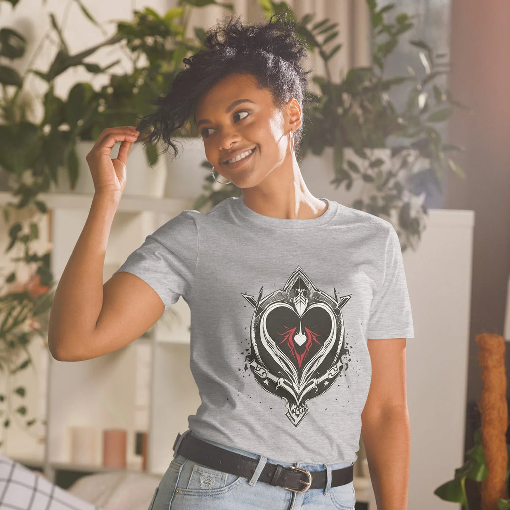 Unisex | Black Heart Candle Short-Sleeve T-Shirt t-shirt AwRans Clothing unisex-basic-softstyle-t-shirt-sport-grey-front-65f29eaae3311